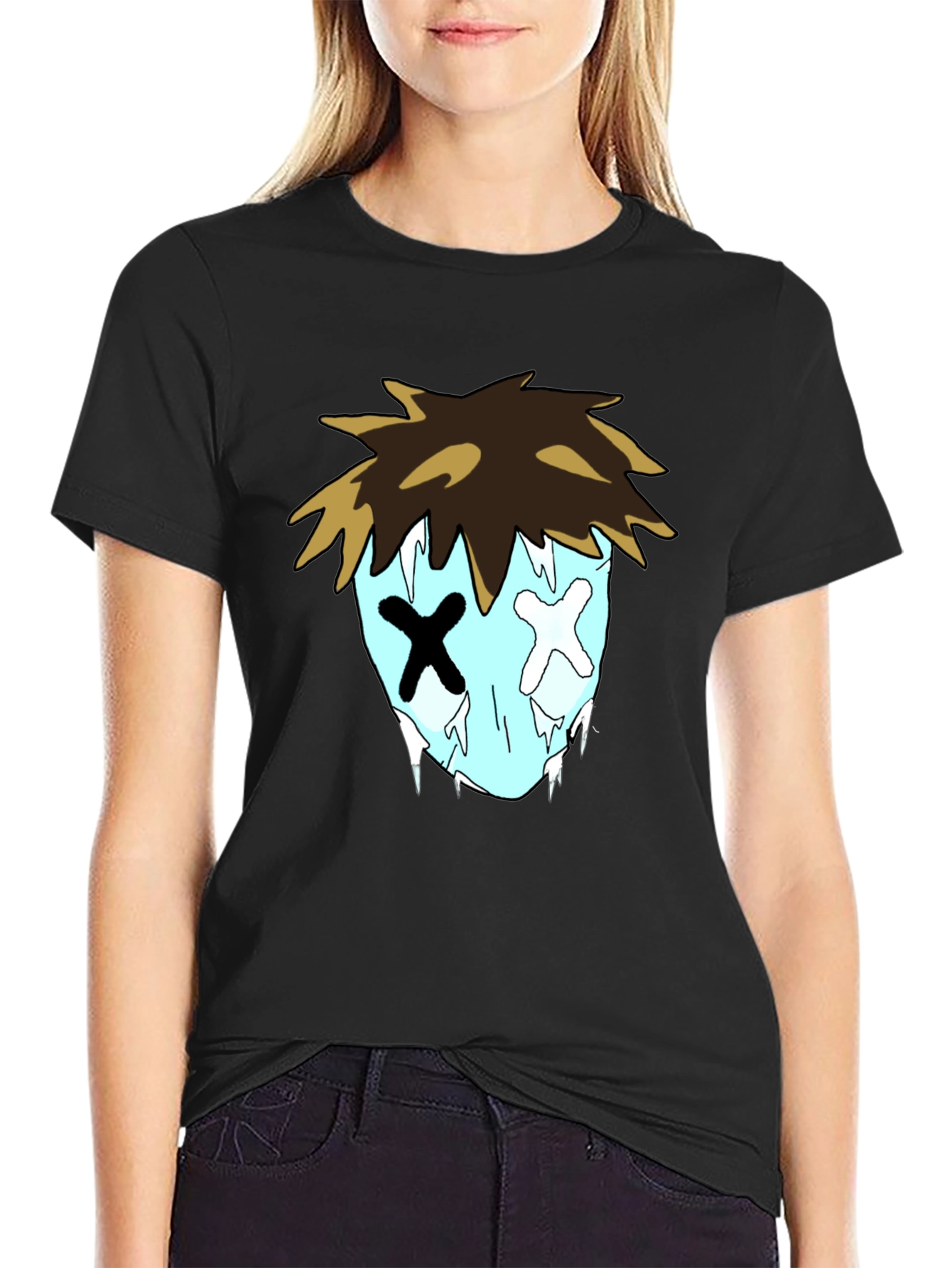 Cartoon Graphic Black T-Shirt for Men