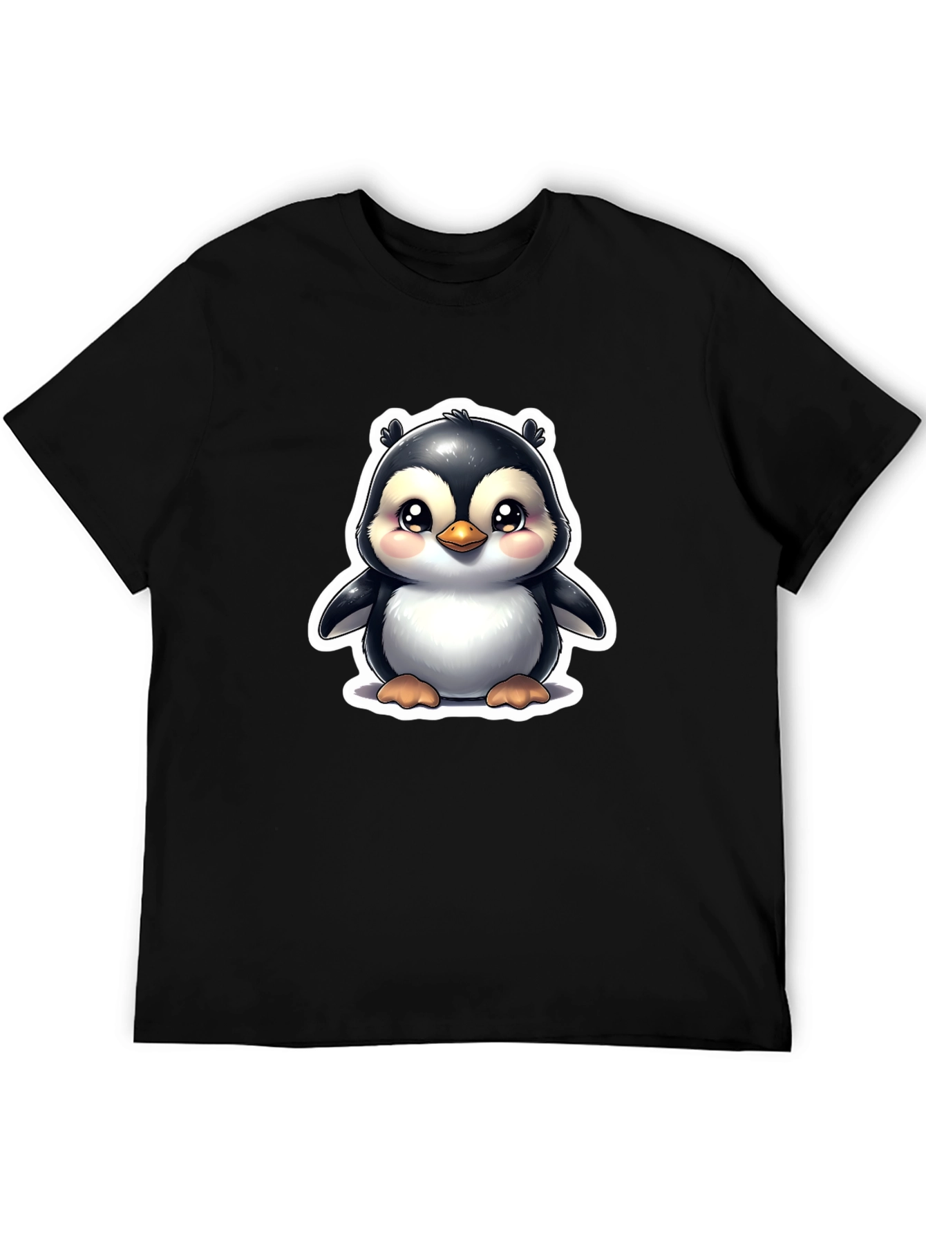 Cute Penguin Graphic Tee - Black Unisex T-Shirt