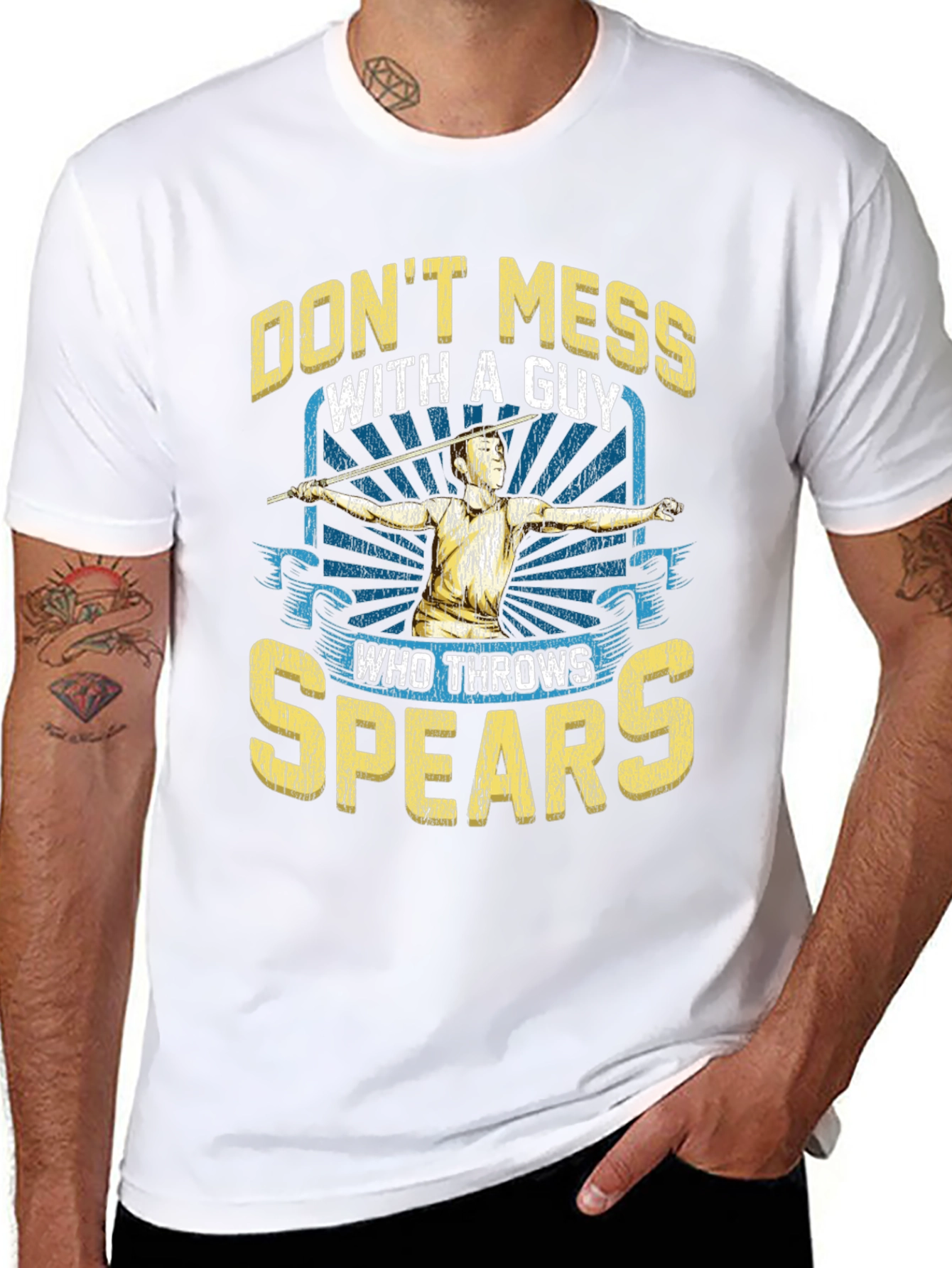 Dont Mess With A Guy Who Throws Spears T-Shirt