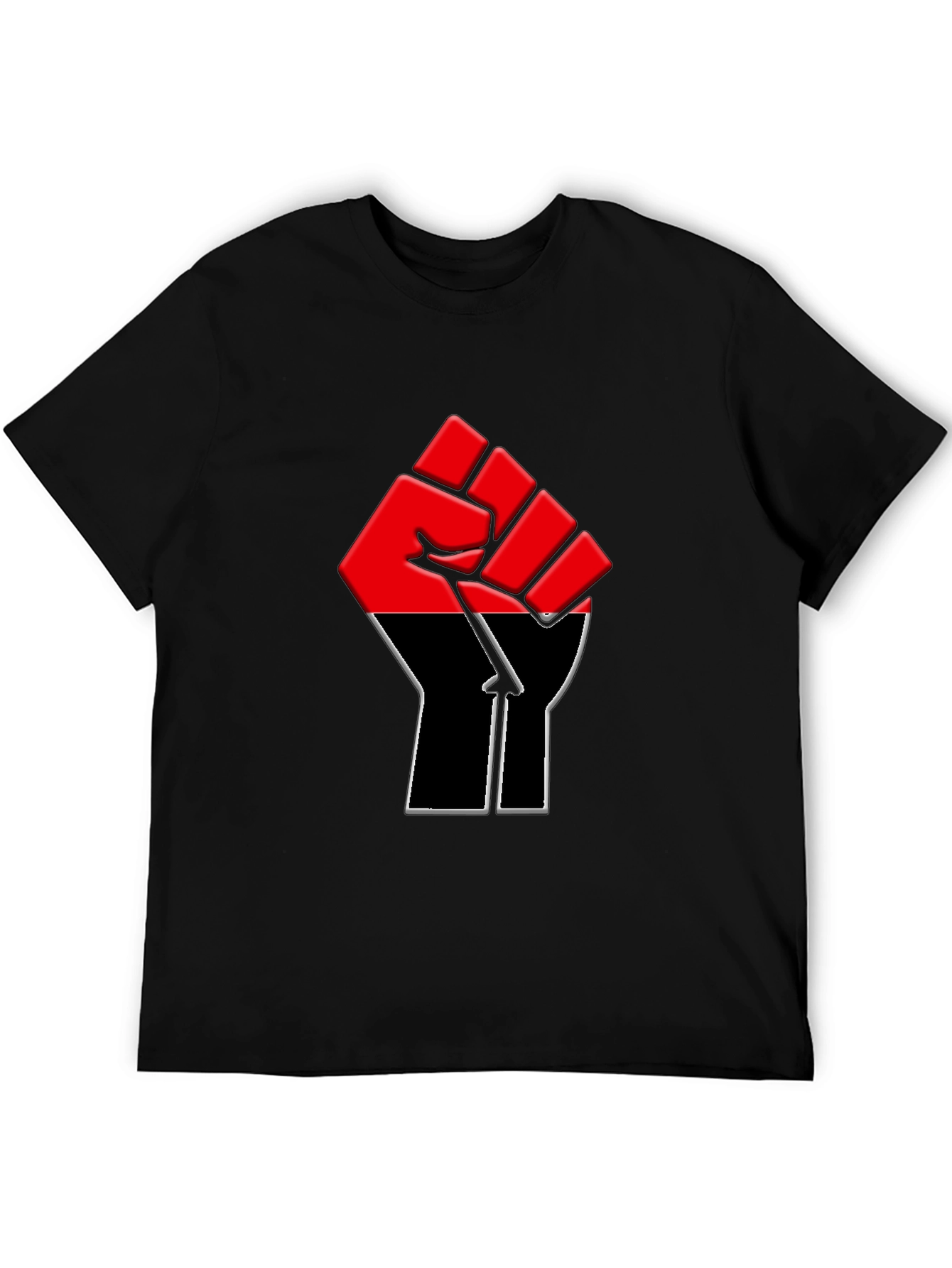 Red and Black Fist Graphic T-Shirt - Unisex