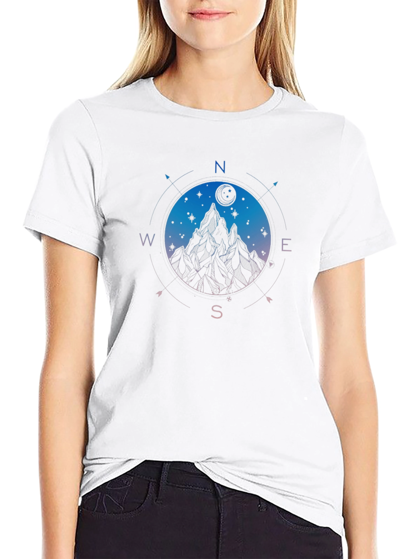 Mountain Compass Graphic Black T-Shirt