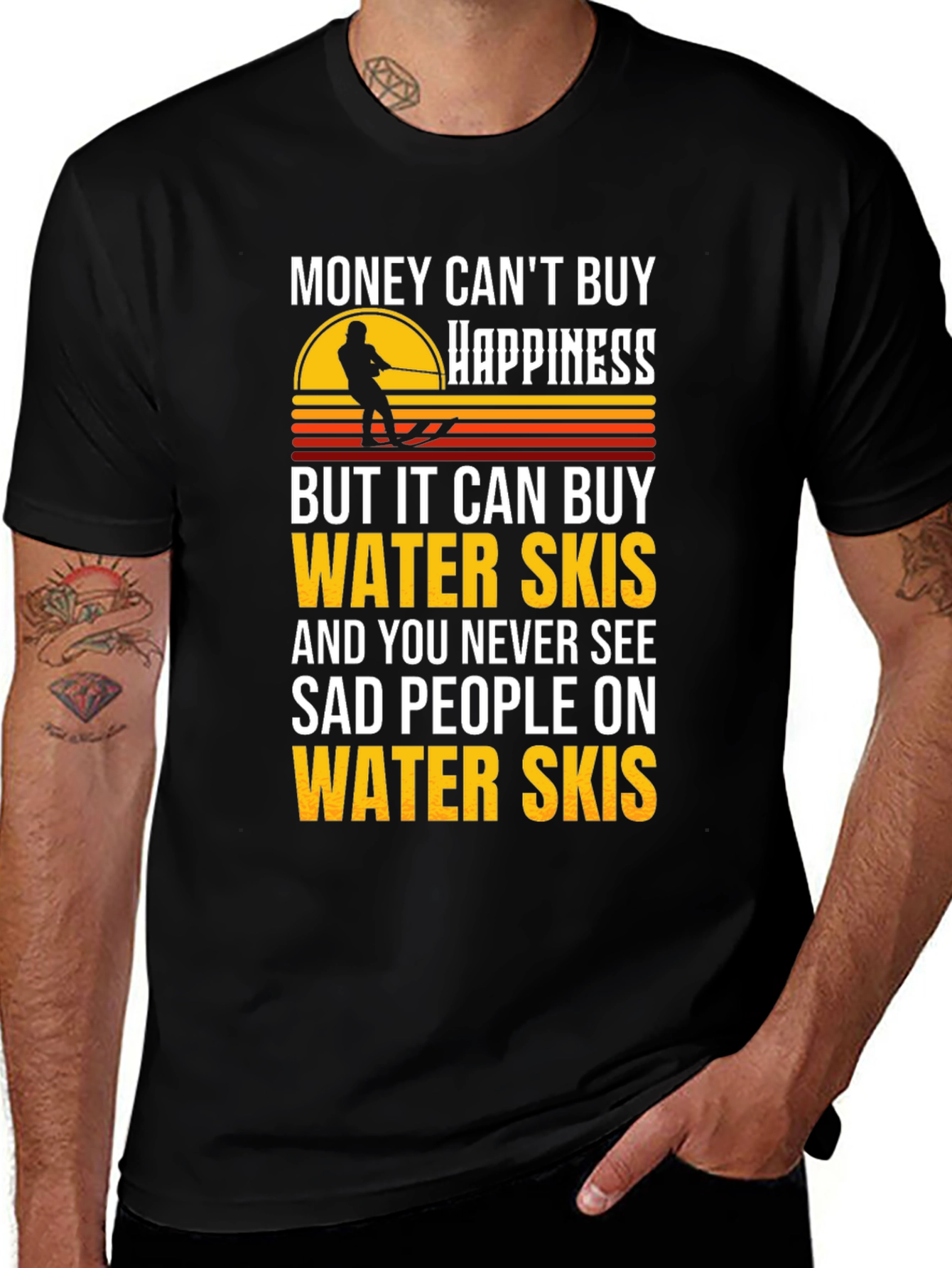 Water Skis Happiness Graphic T-Shirt