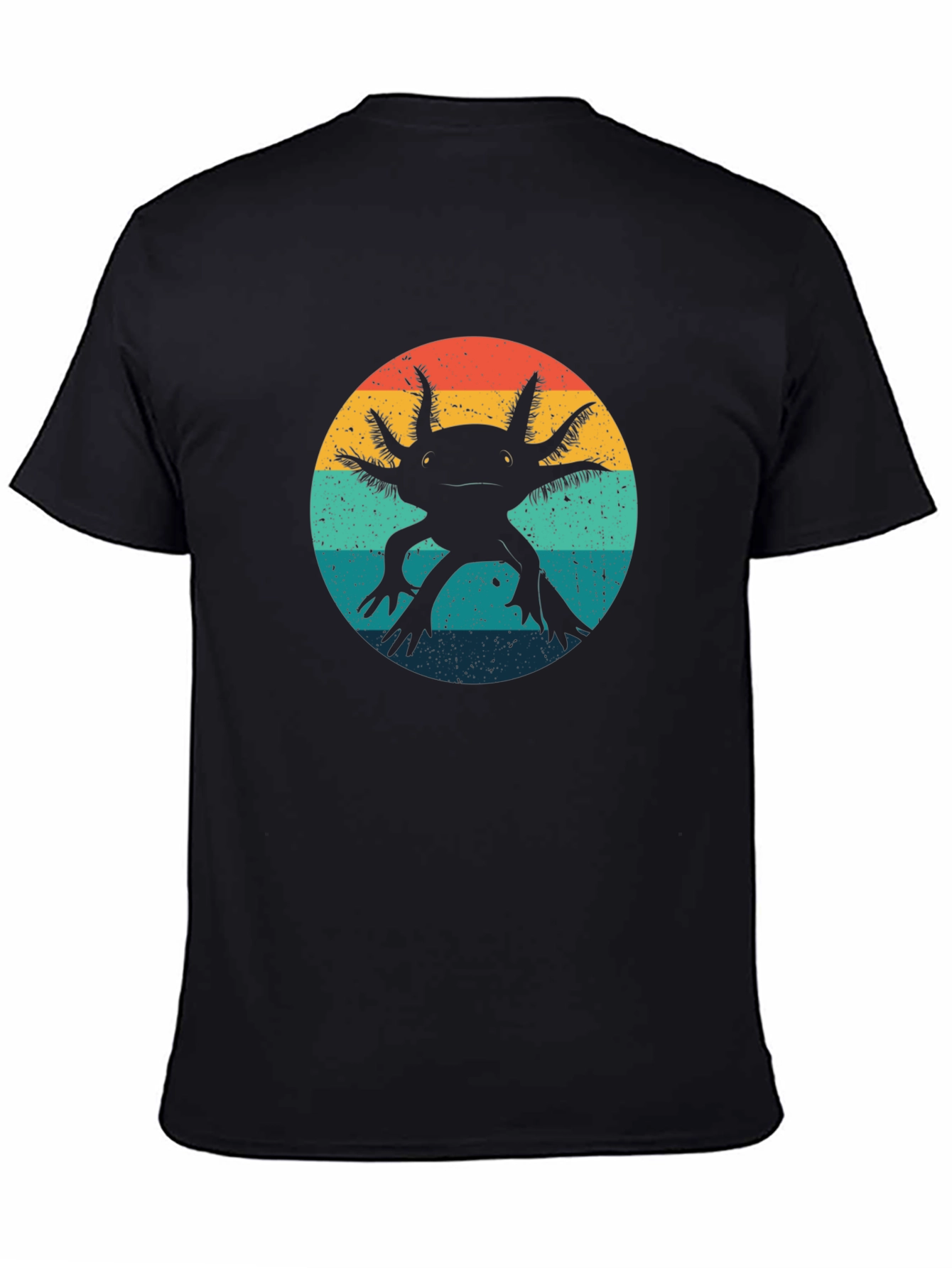 Retro Axolotl Graphic Tee - Black