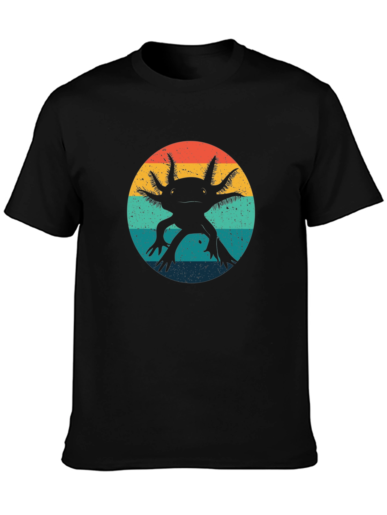 Retro Axolotl Graphic Tee - Black