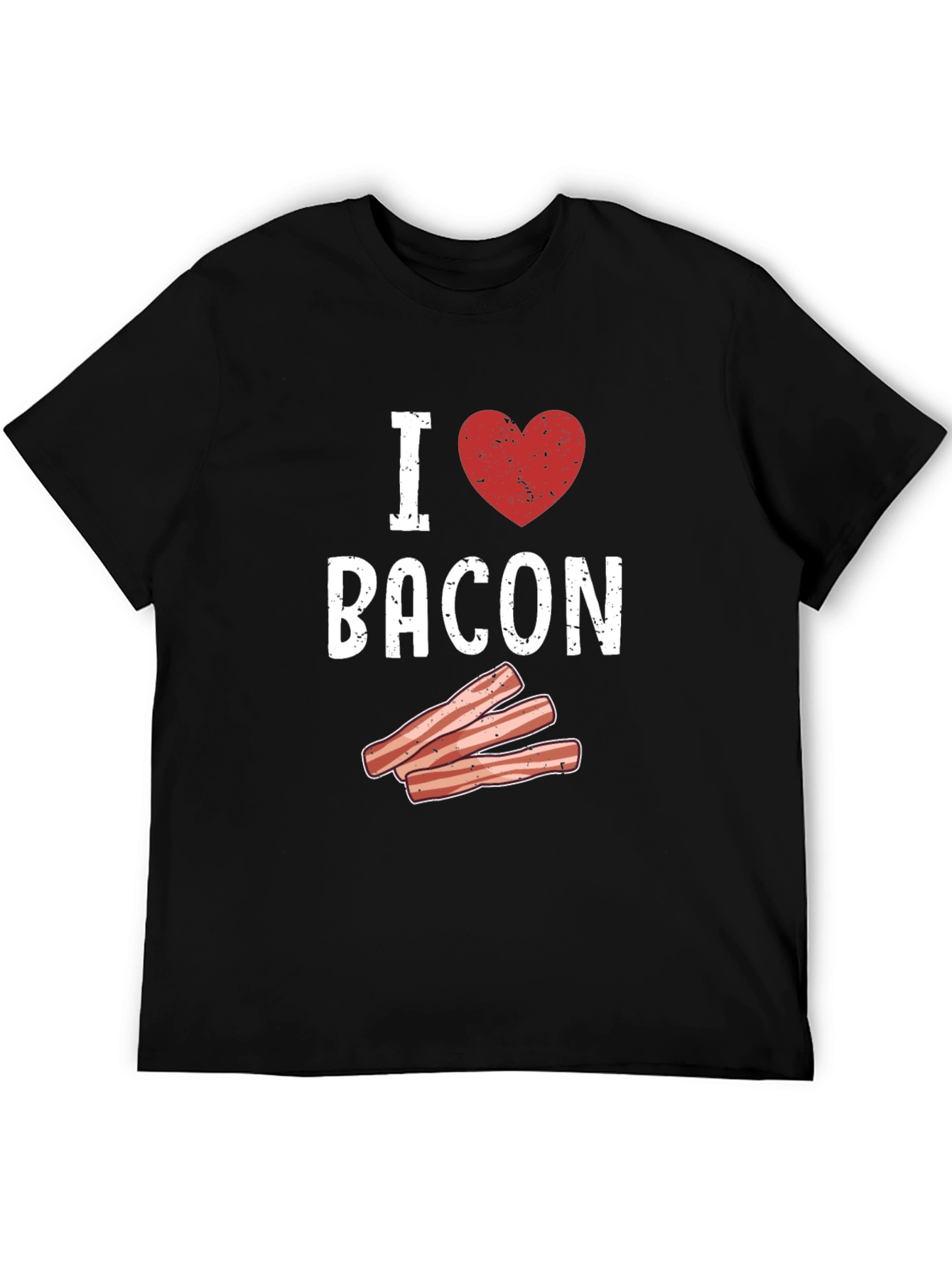 I Heart Bacon Graphic T-Shirt - Black