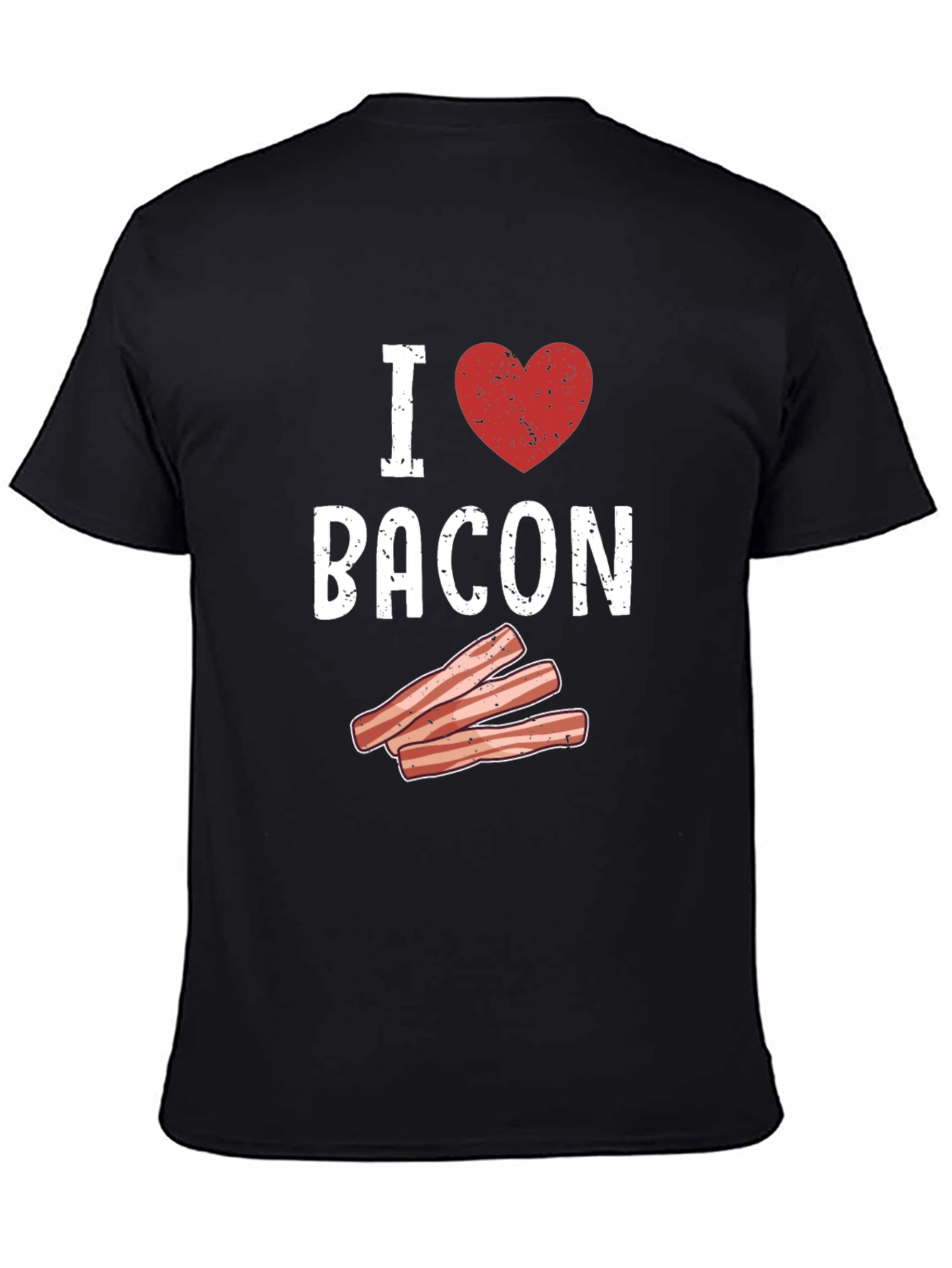 I Heart Bacon Graphic T-Shirt - Black
