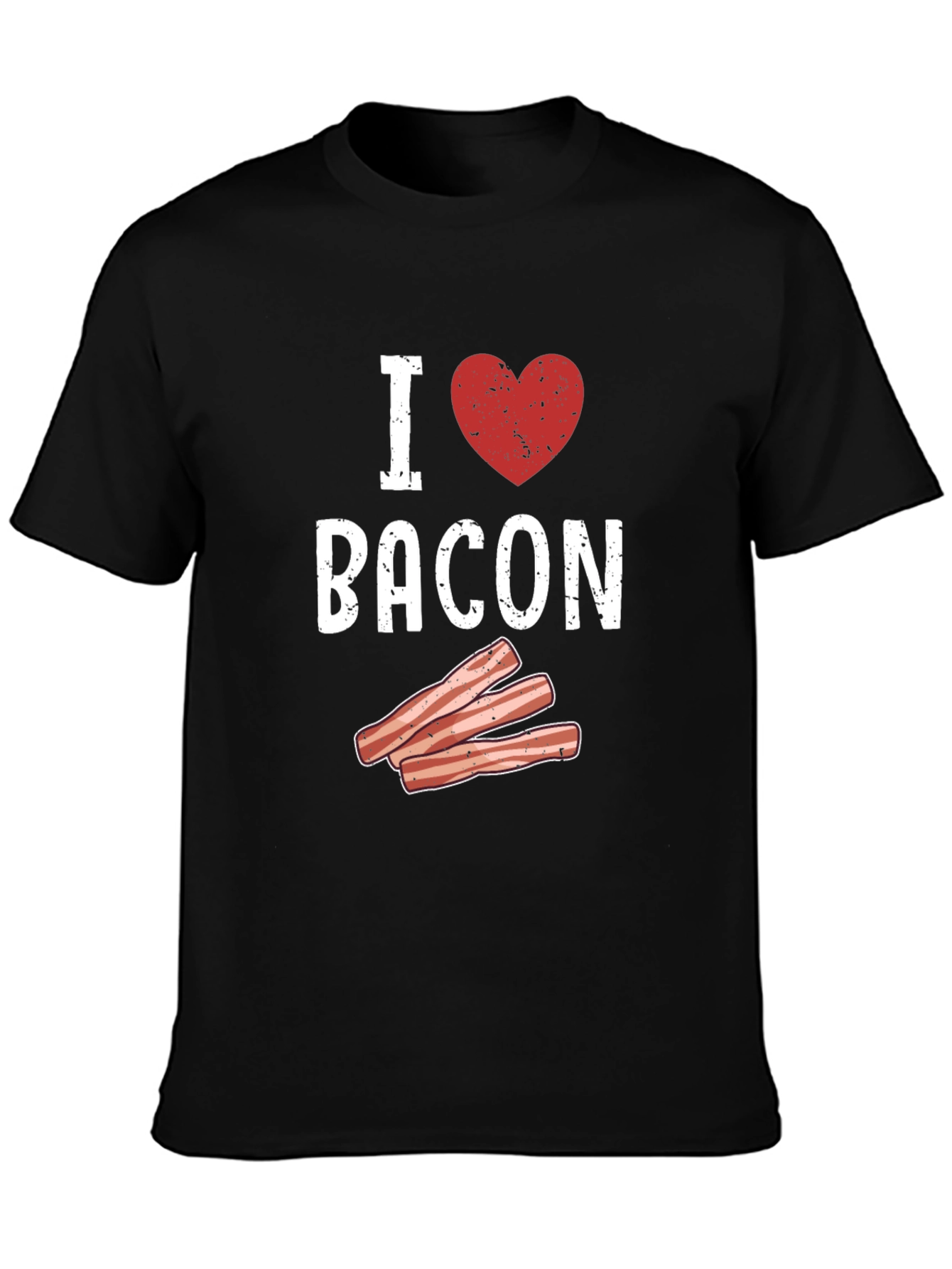 I Heart Bacon Graphic T-Shirt - Black