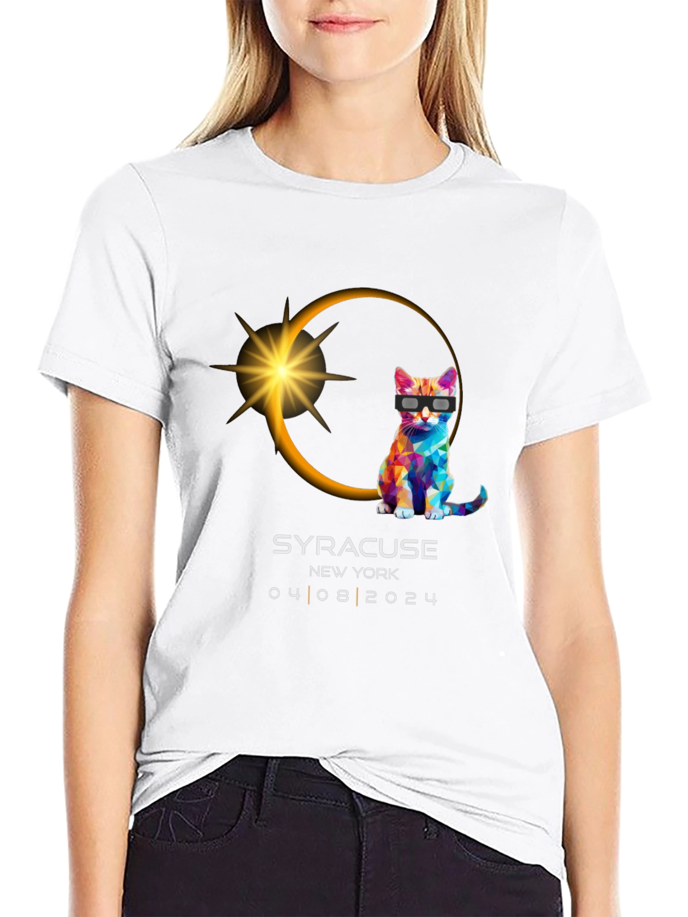 Syracuse Eclipse Cat T-Shirt - April 8 2024