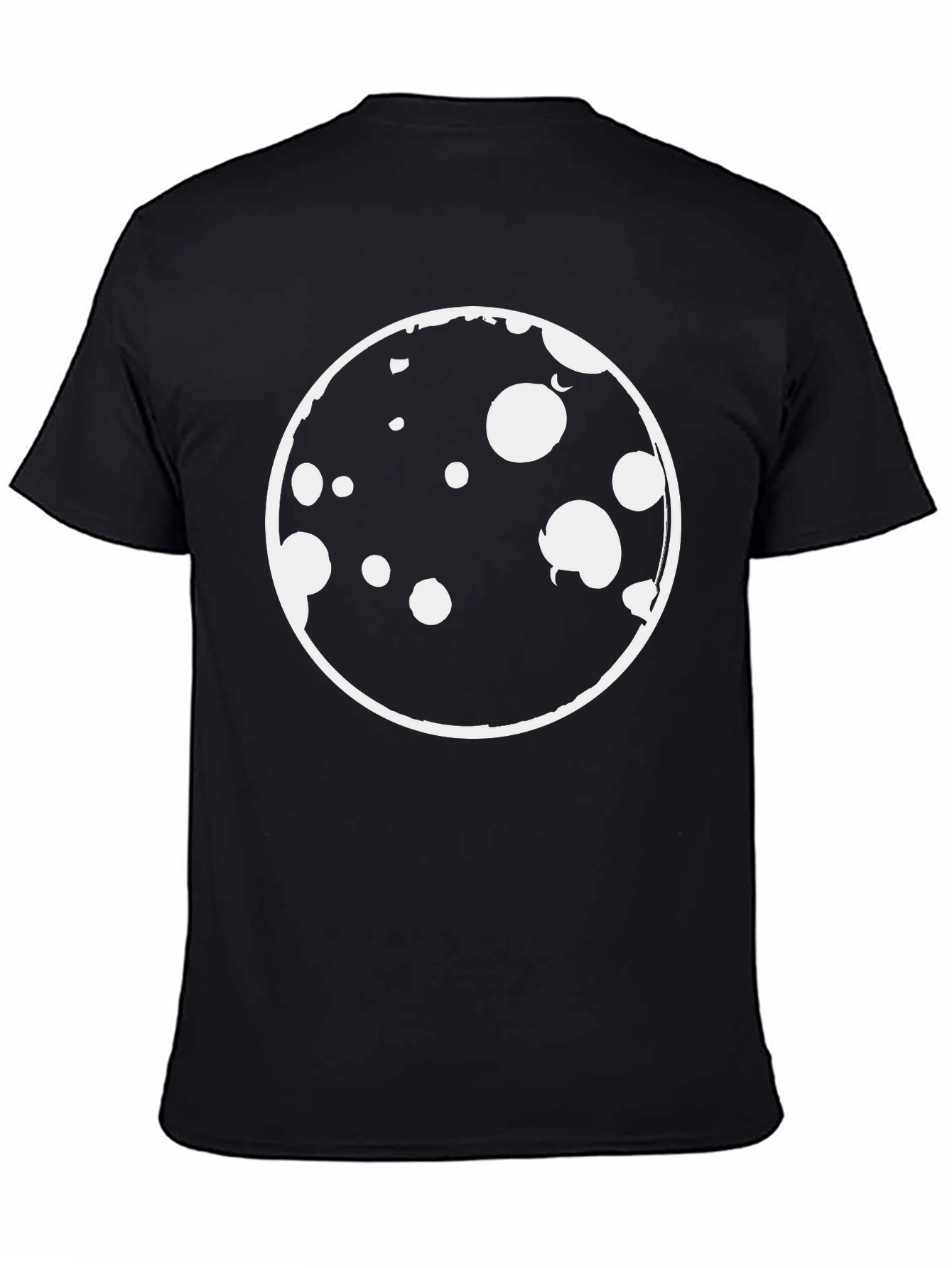 Graphic Print T-Shirt - Black with Moon Design