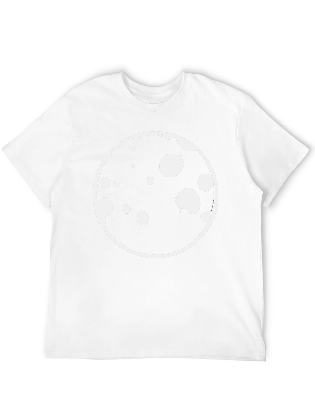 Graphic Print T-Shirt - Black with Moon Design