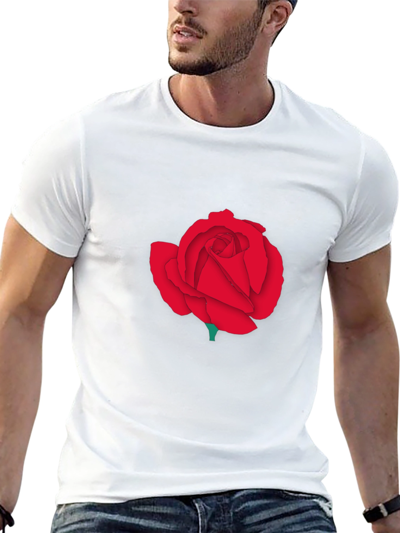 Red Rose Graphic Tee - Classic Black T-Shirt