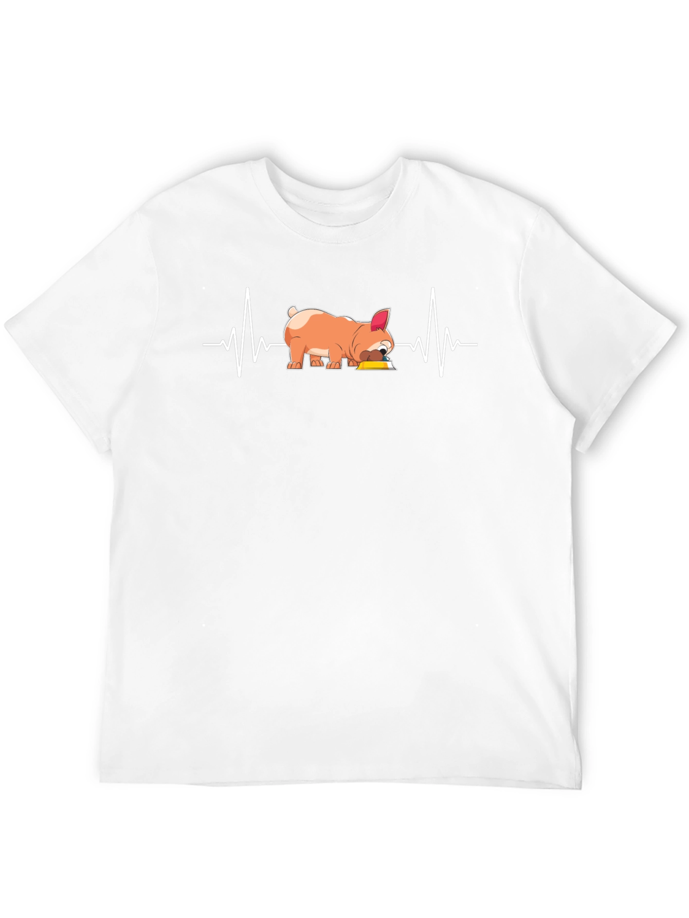 Dog Lover Graphic Tee - French Bulldog Heartbeat