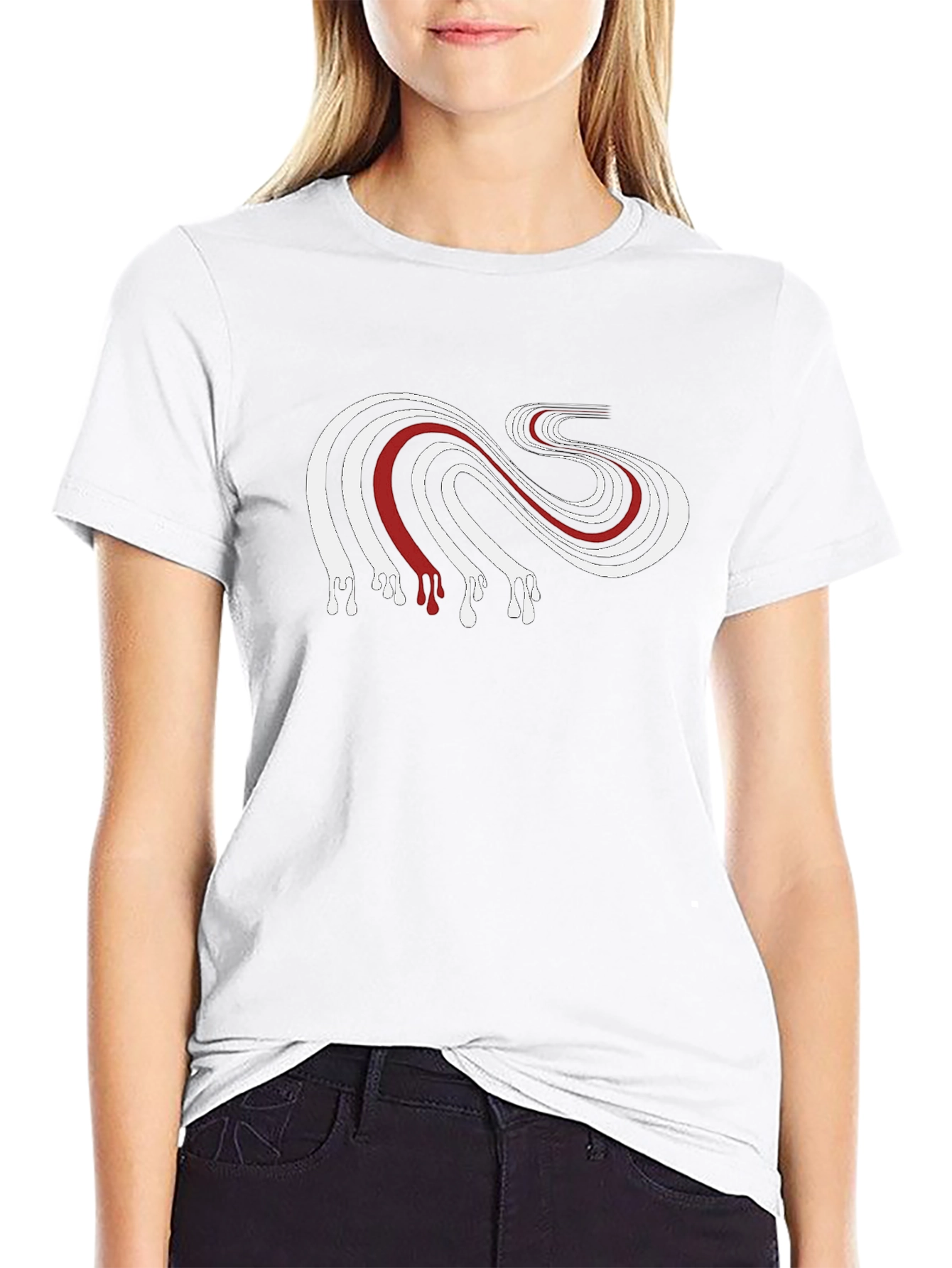 Abstract Drip Tee - Black Cotton Graphic T-Shirt