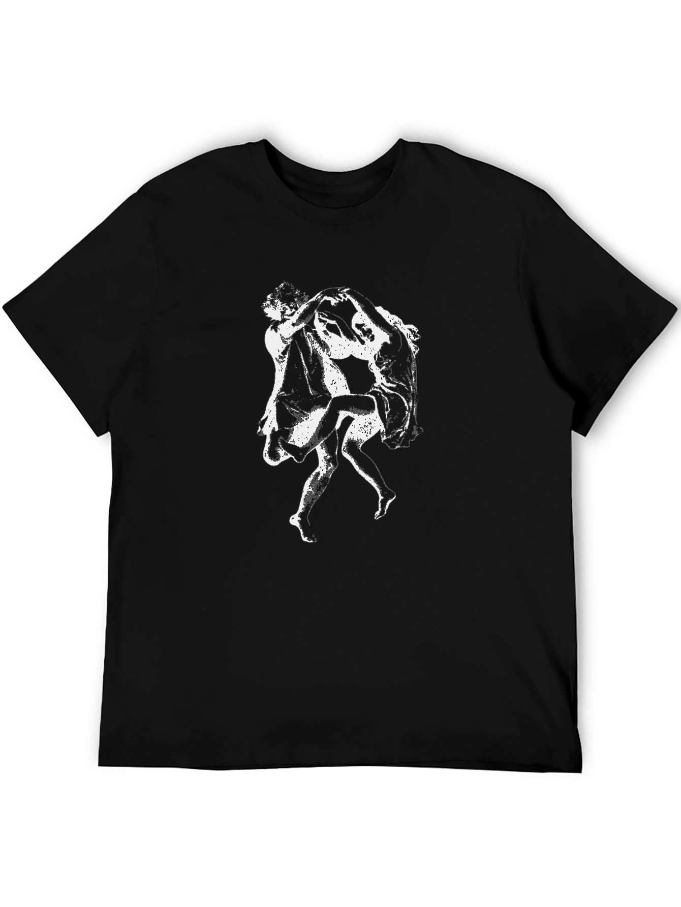 Dancing Couple Graphic Print Black T-Shirt