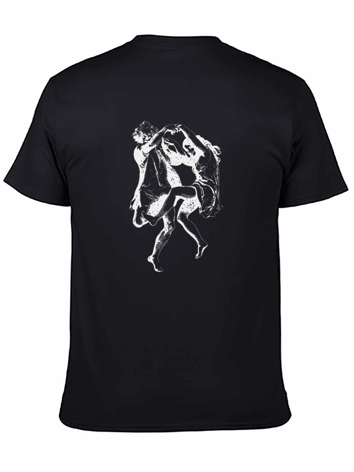 Dancing Couple Graphic Print Black T-Shirt