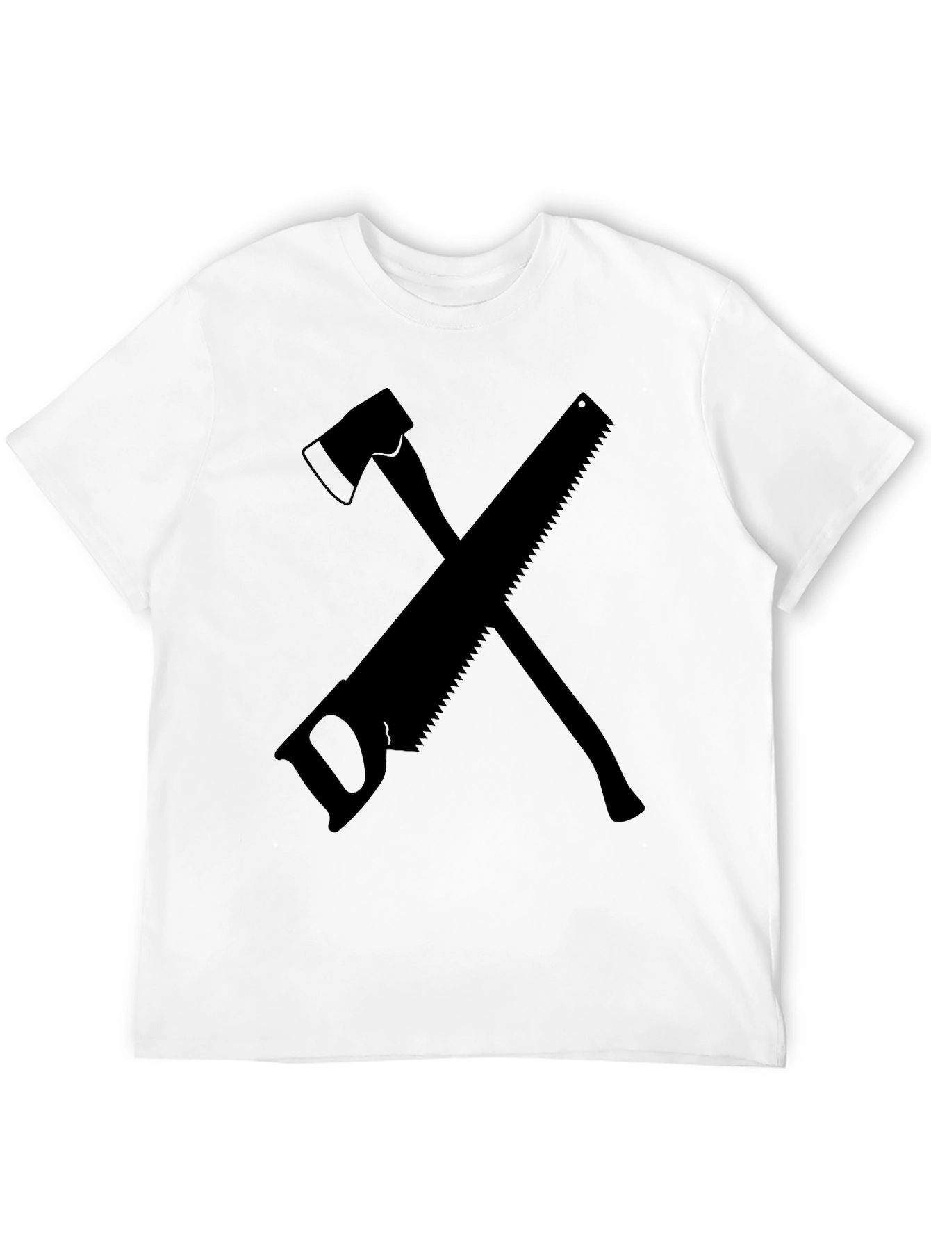 Axe and Saw Lumberjack Graphic Tee - Black