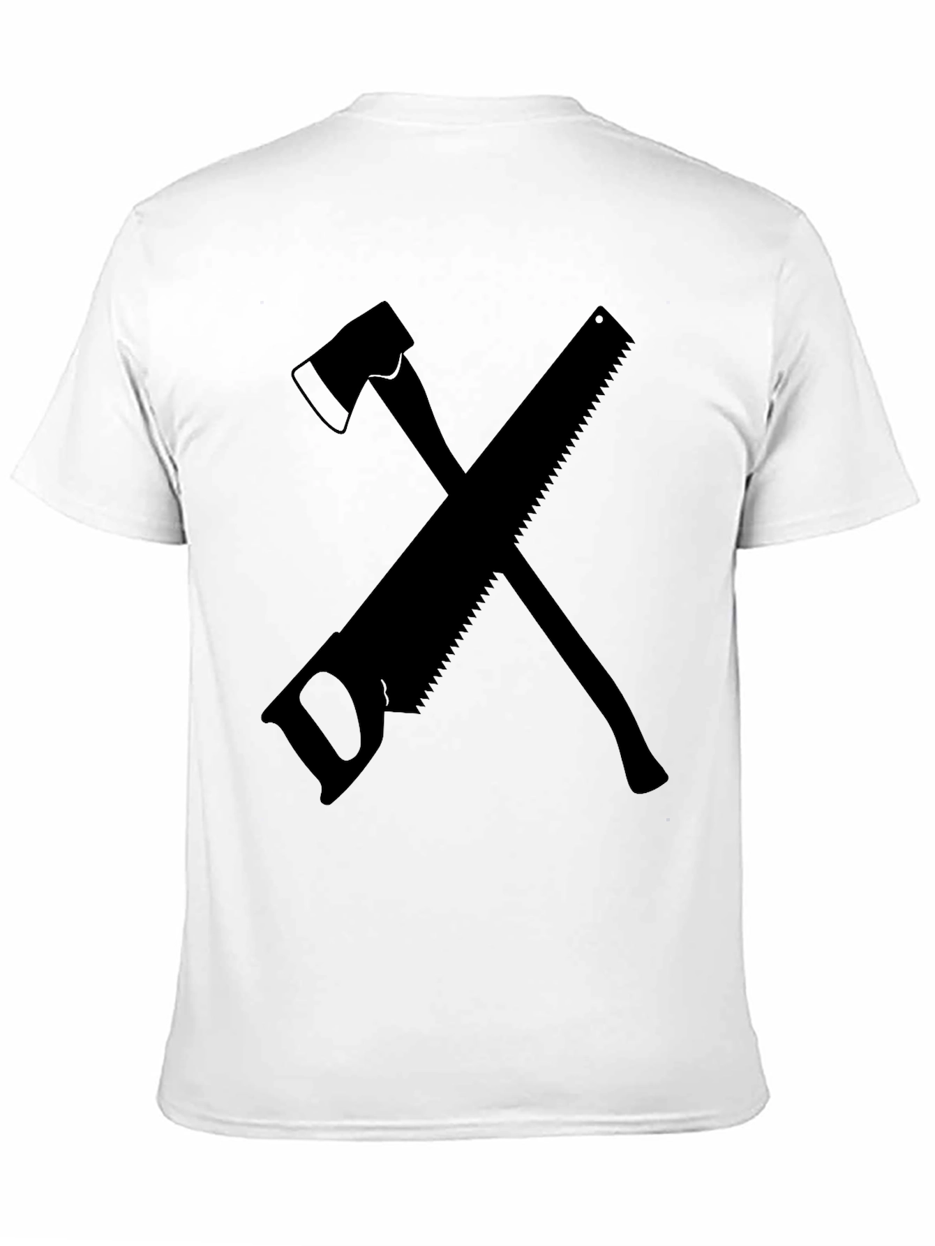 Axe and Saw Lumberjack Graphic Tee - Black