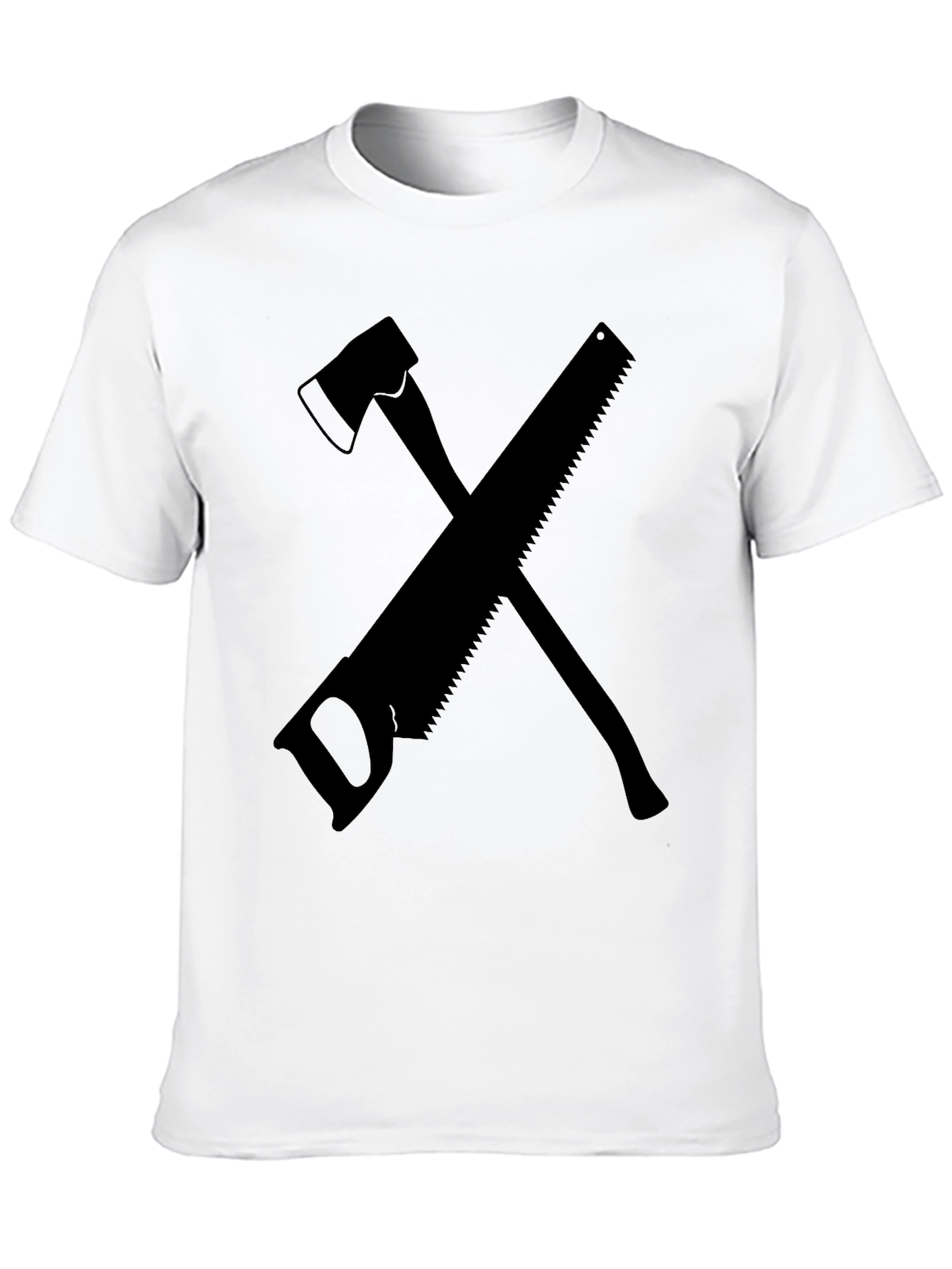 Axe and Saw Lumberjack Graphic Tee - Black