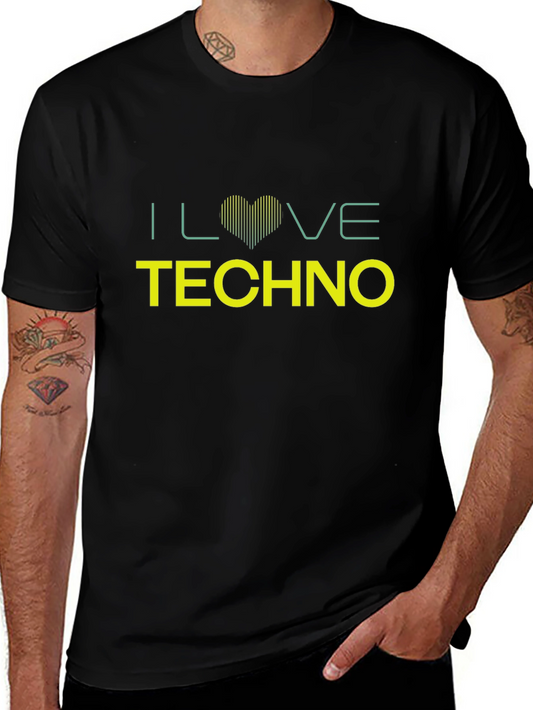 I Love Techno Black T-Shirt