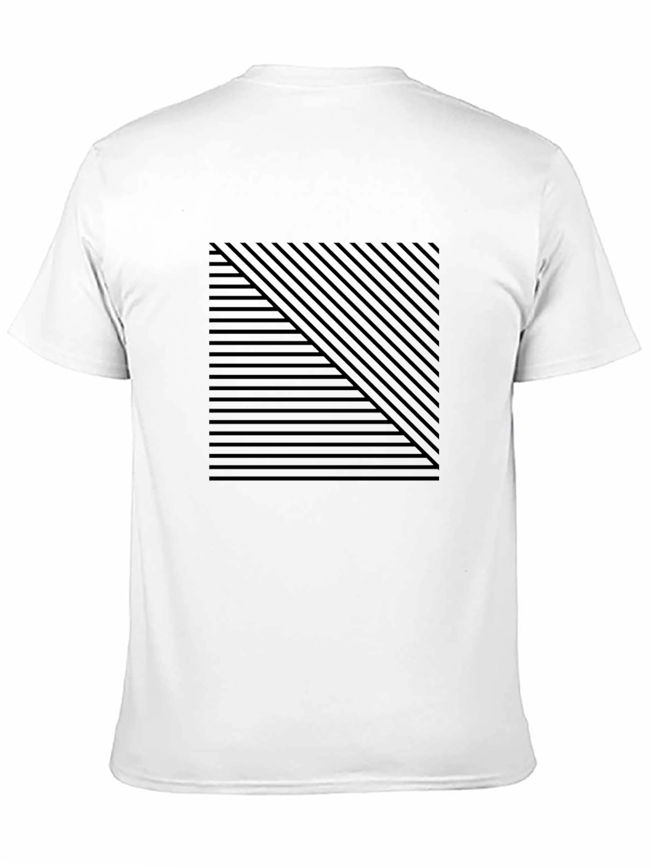 Modern Geometric Stripe Tee - Black