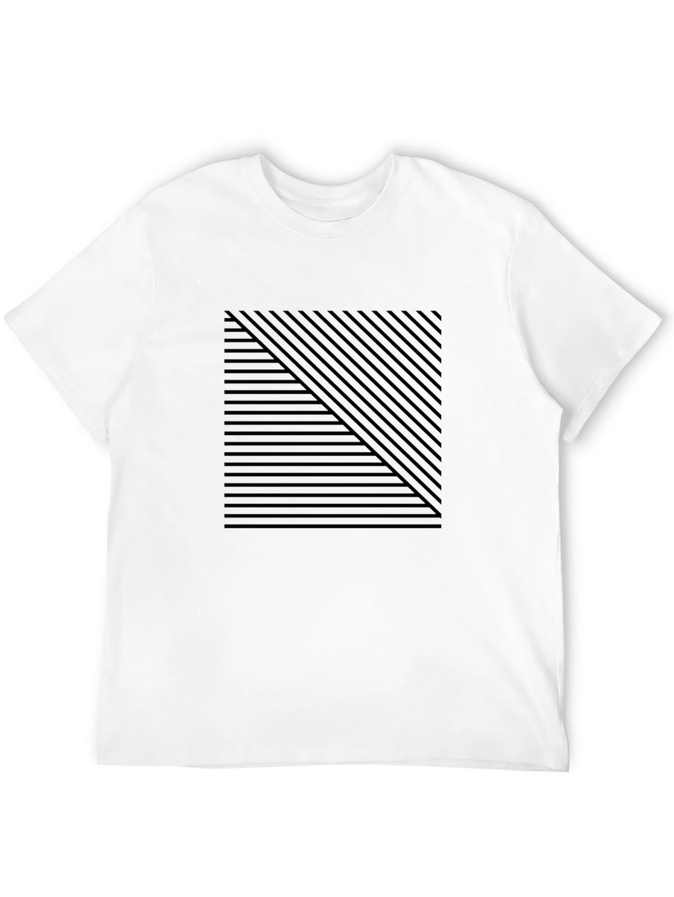 Modern Geometric Stripe Tee - Black