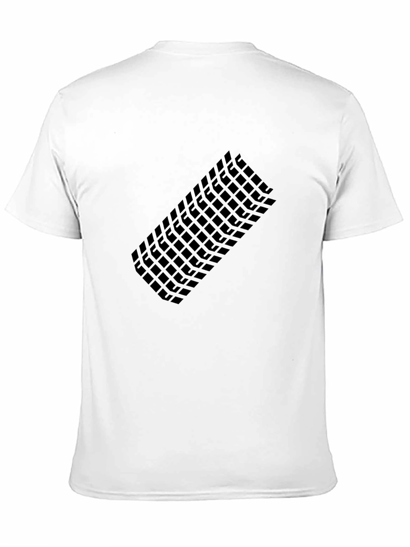 Modern Grid Graphic Tee - Black Casual T-Shirt