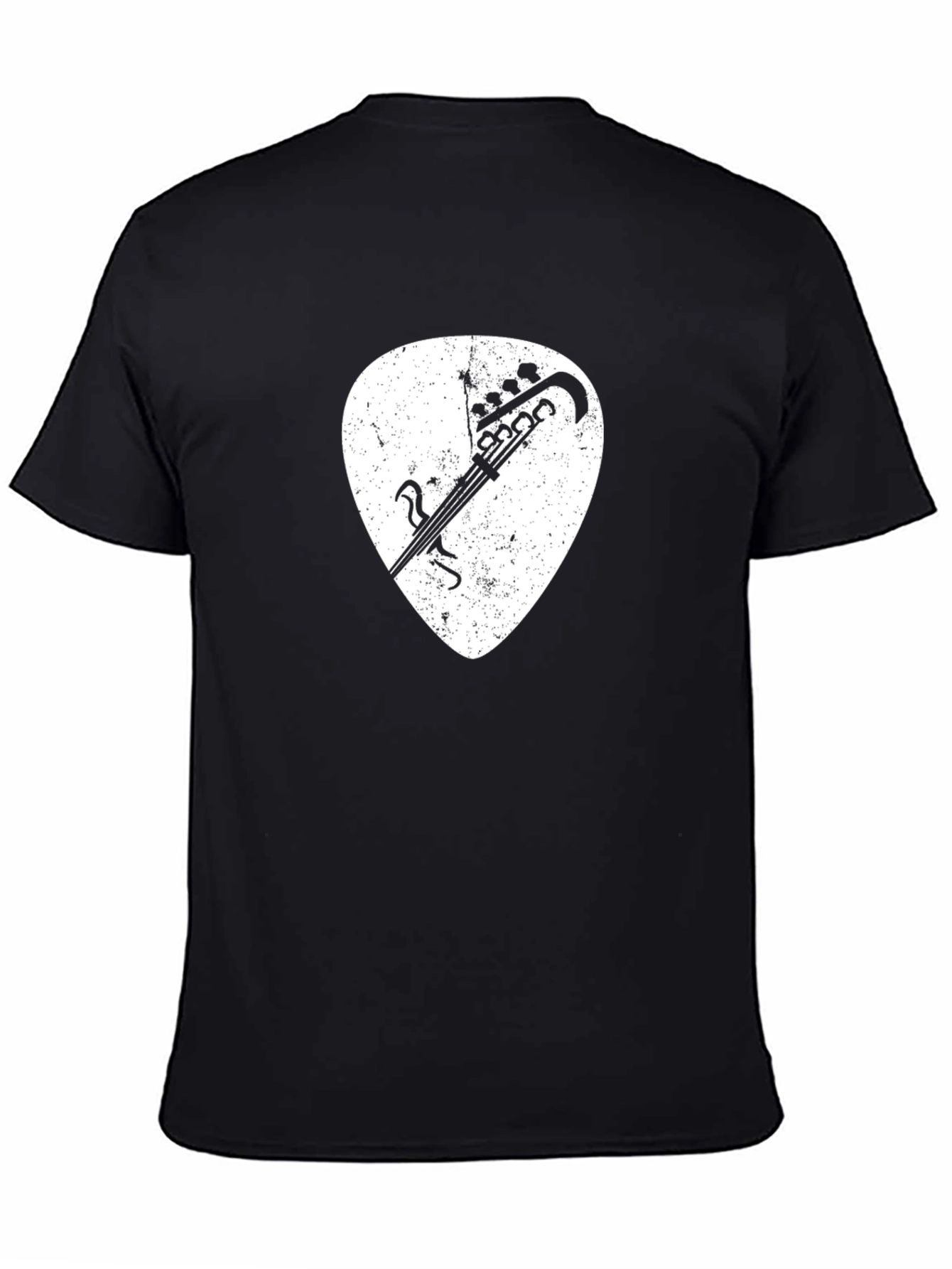 Guitar Pick Graphic Tee - Black Cotton Shirt