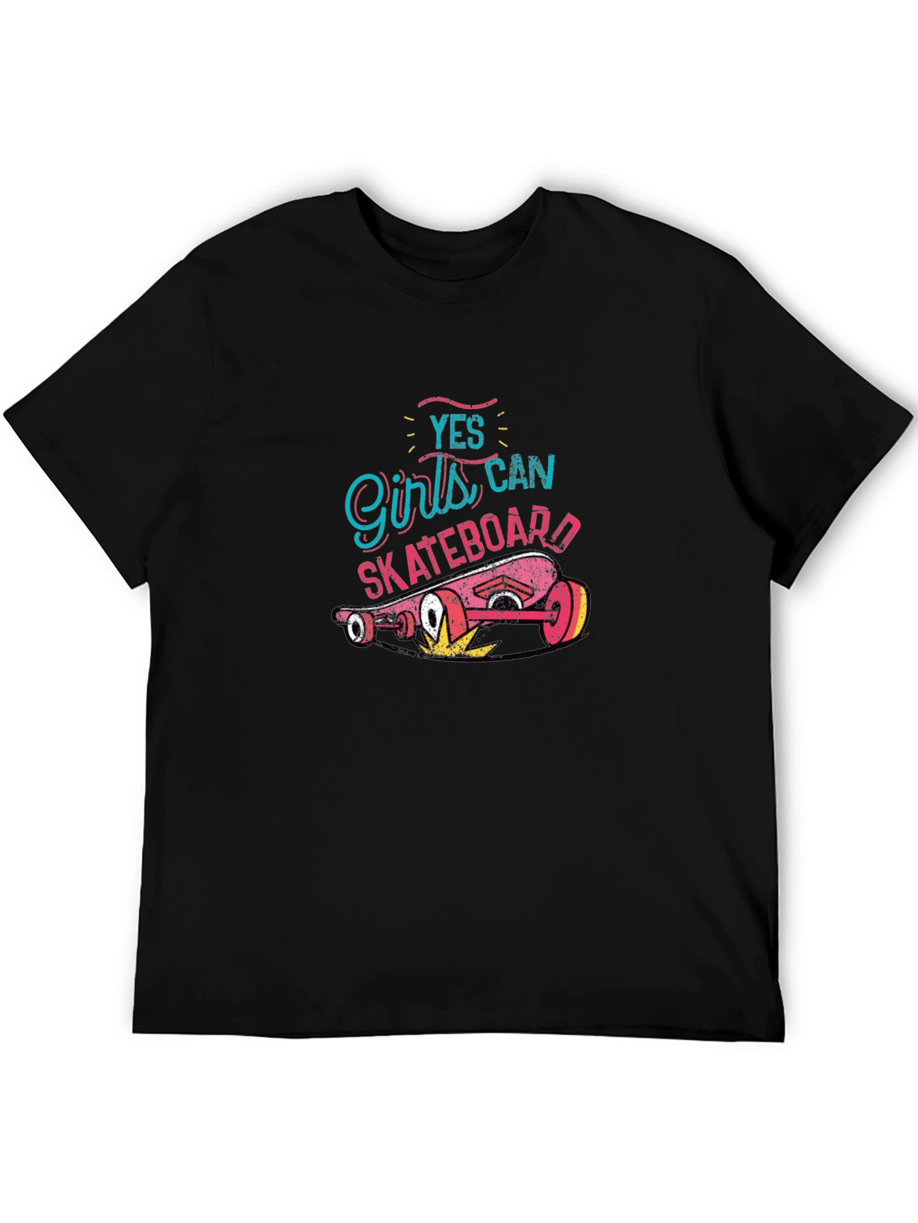 Yes Girls Can Skateboard T-Shirt - Cool Skater Tee