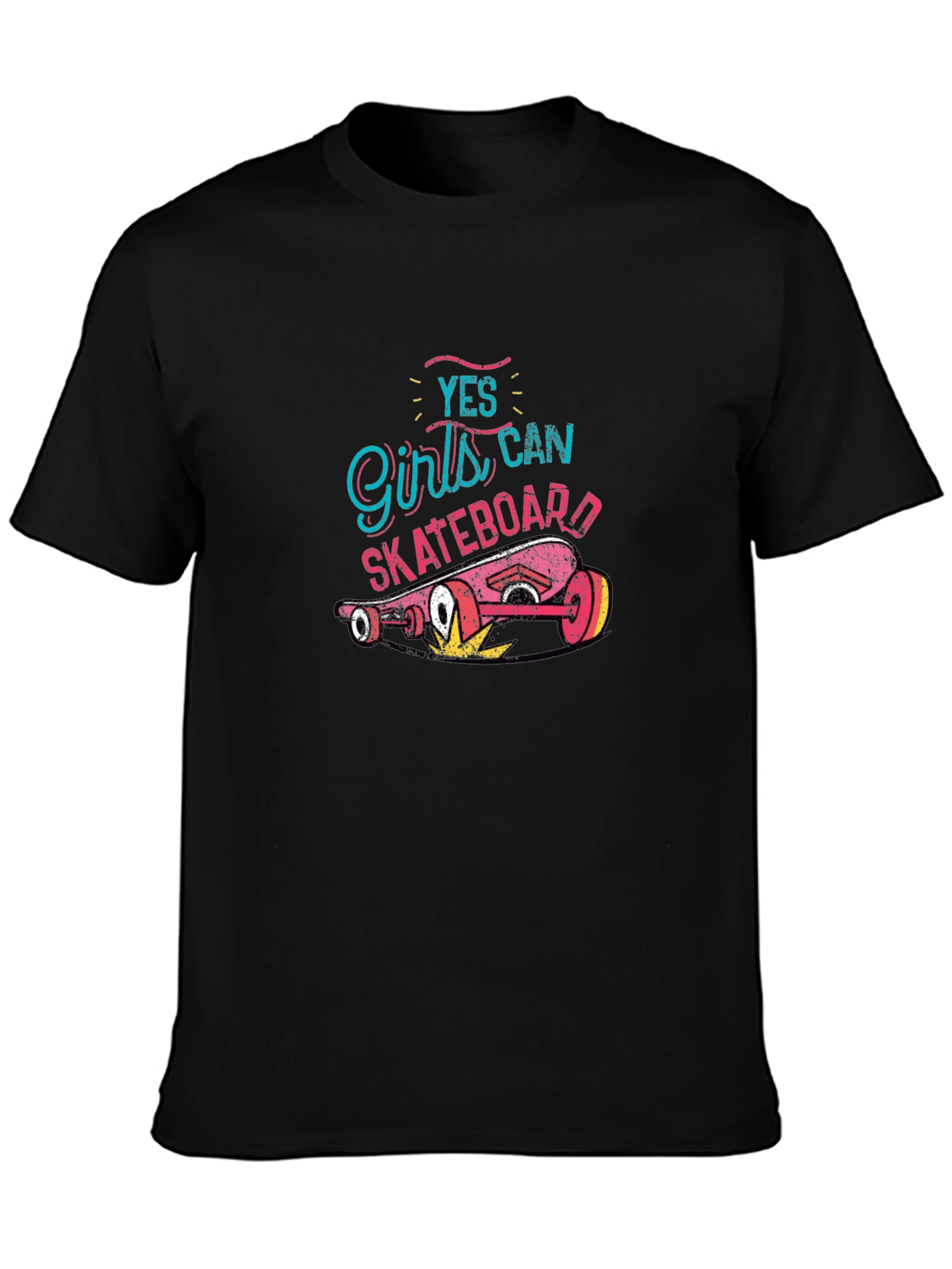 Yes Girls Can Skateboard T-Shirt - Cool Skater Tee