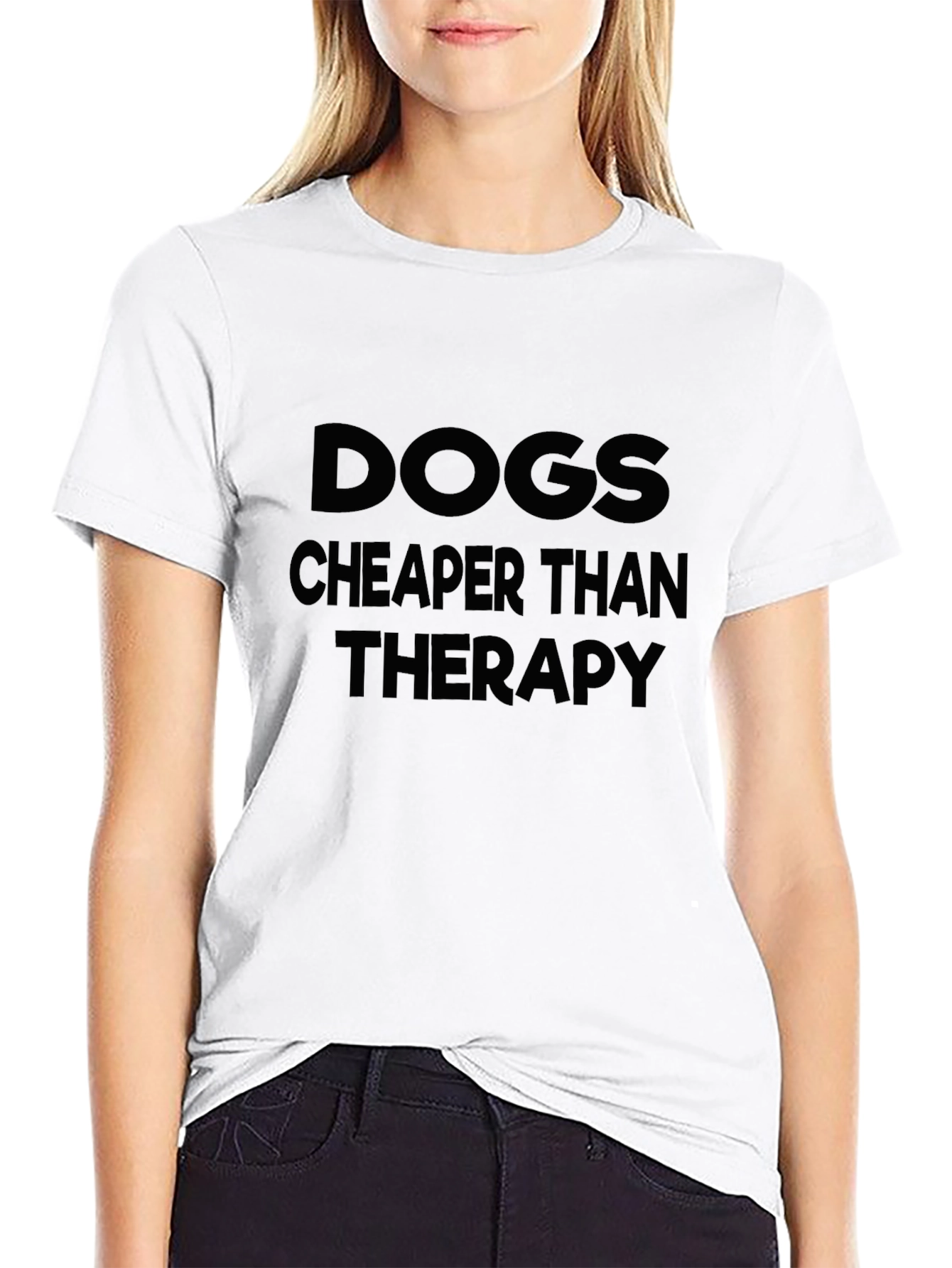 Dogs Cheaper Than Therapy Black Graphic Tee