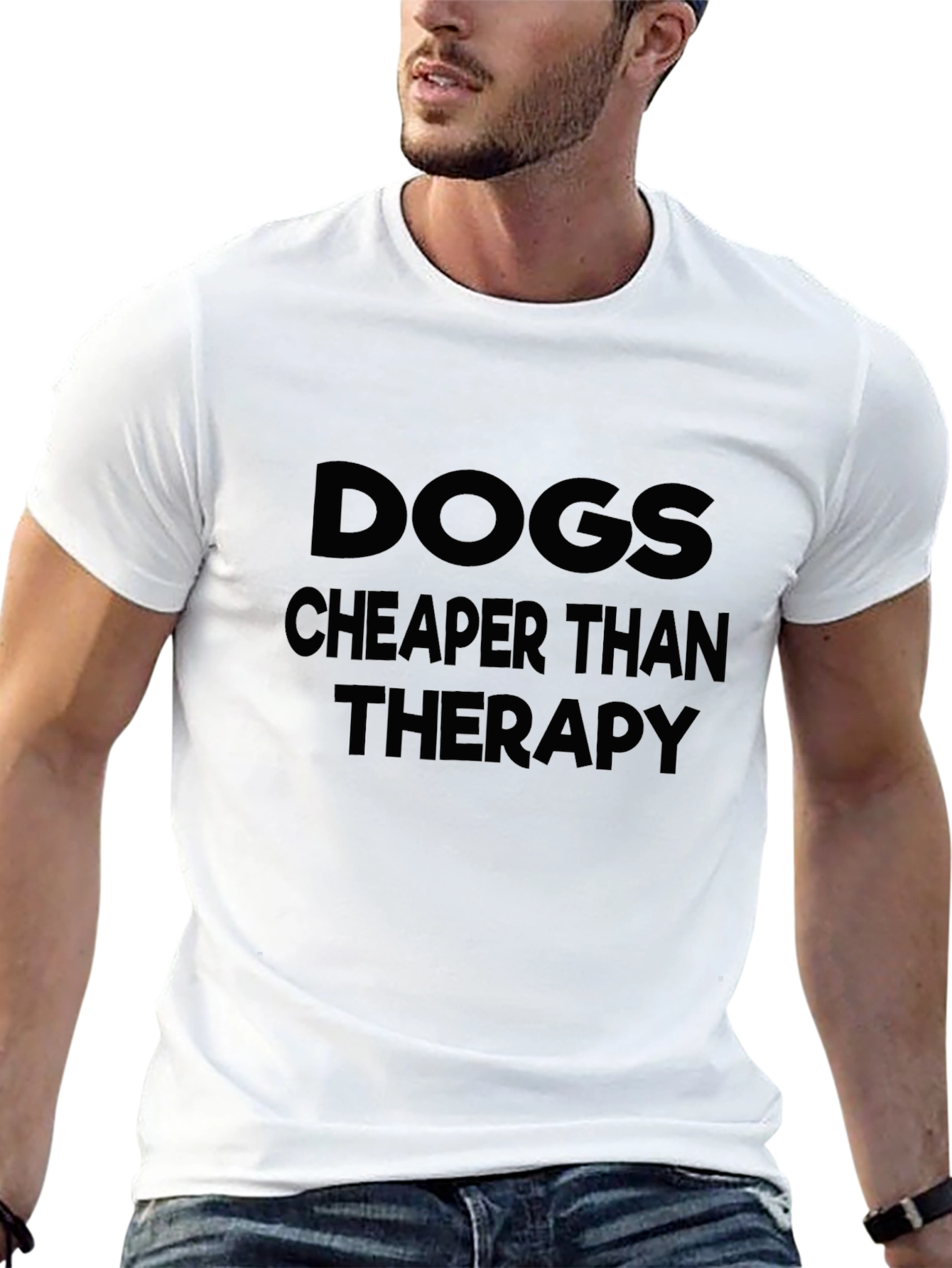 Dogs Cheaper Than Therapy Black Graphic Tee