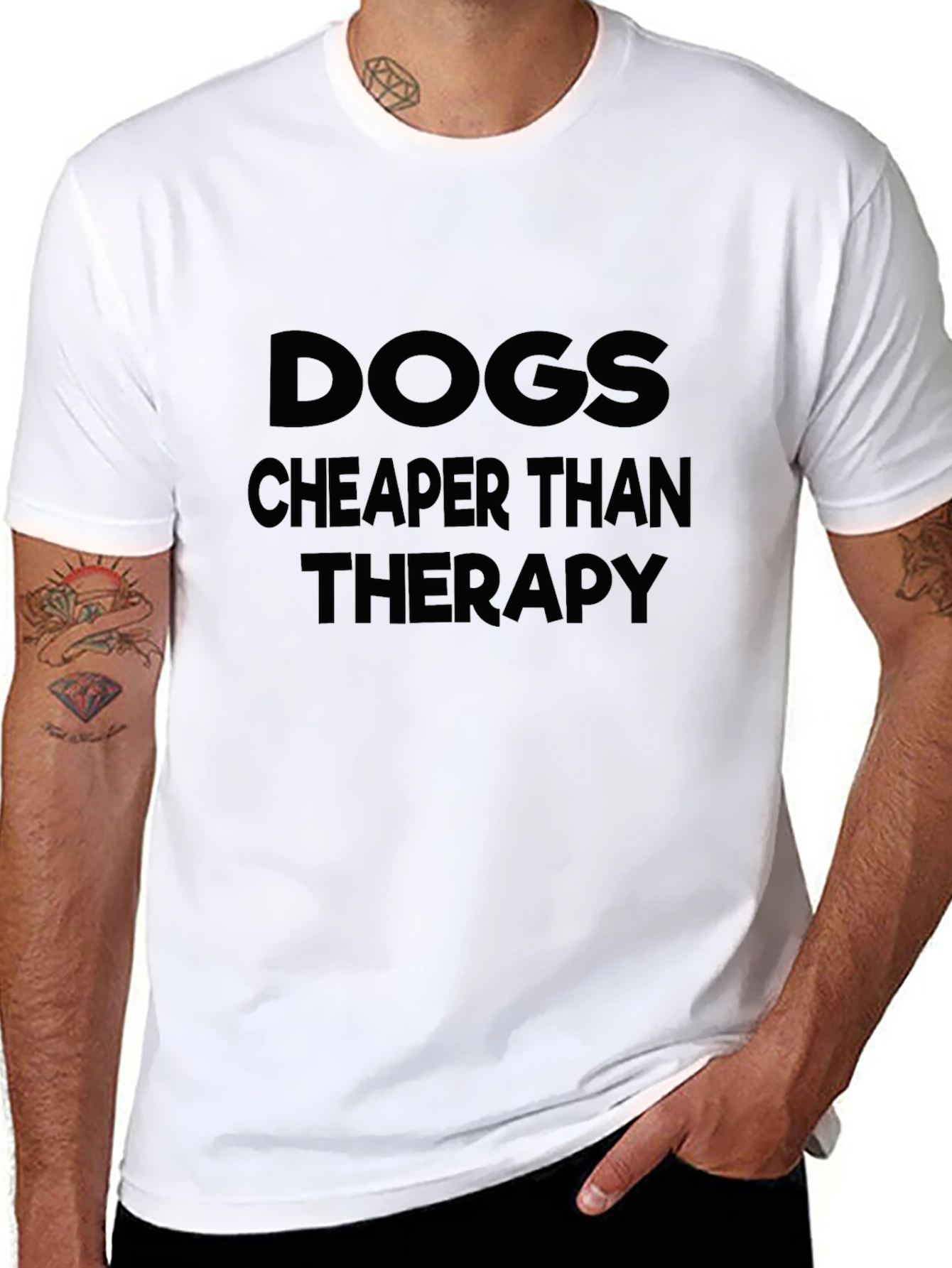 Dogs Cheaper Than Therapy Black Graphic Tee