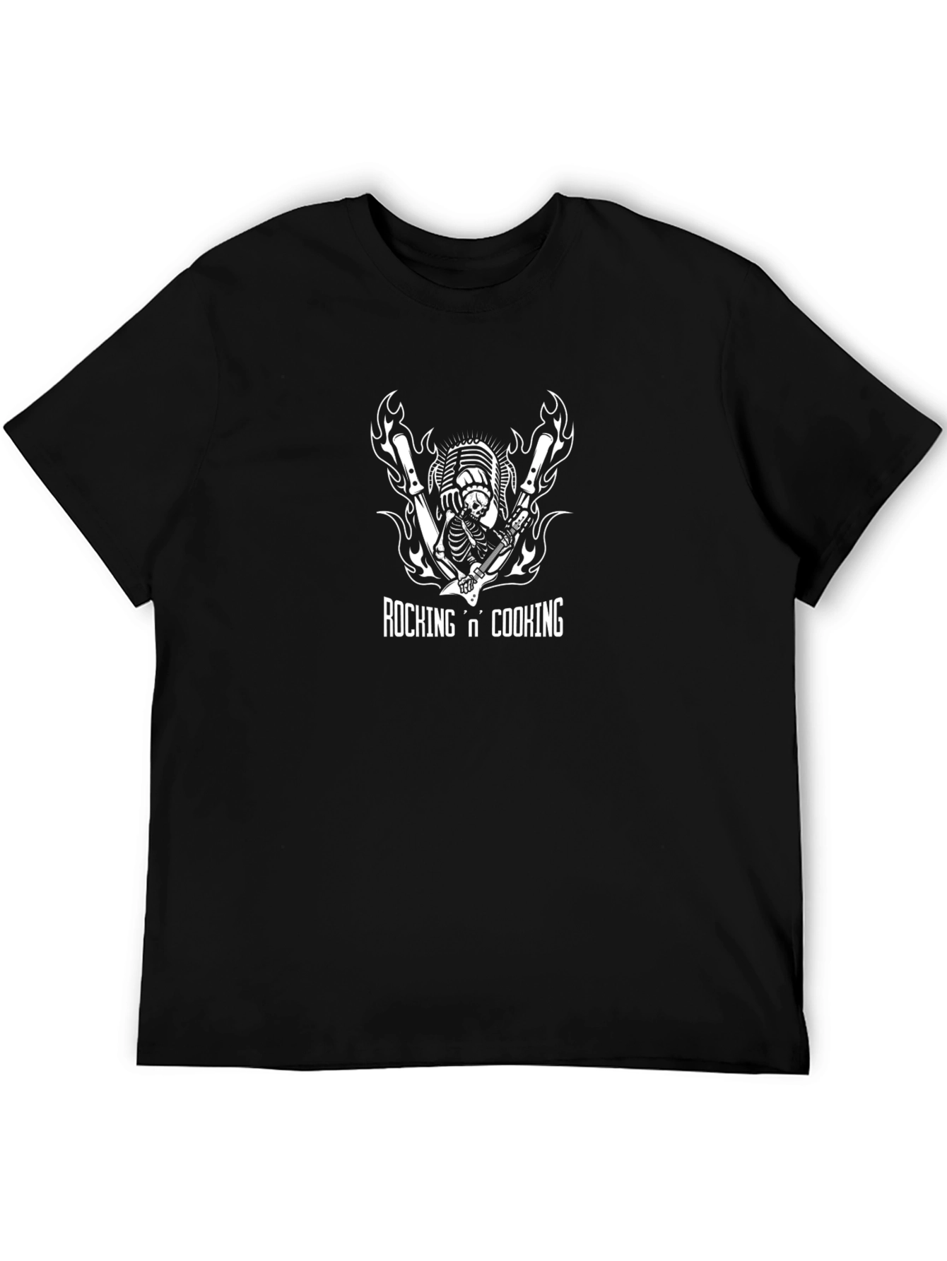 Rocking n Cooking Graphic Black T-Shirt