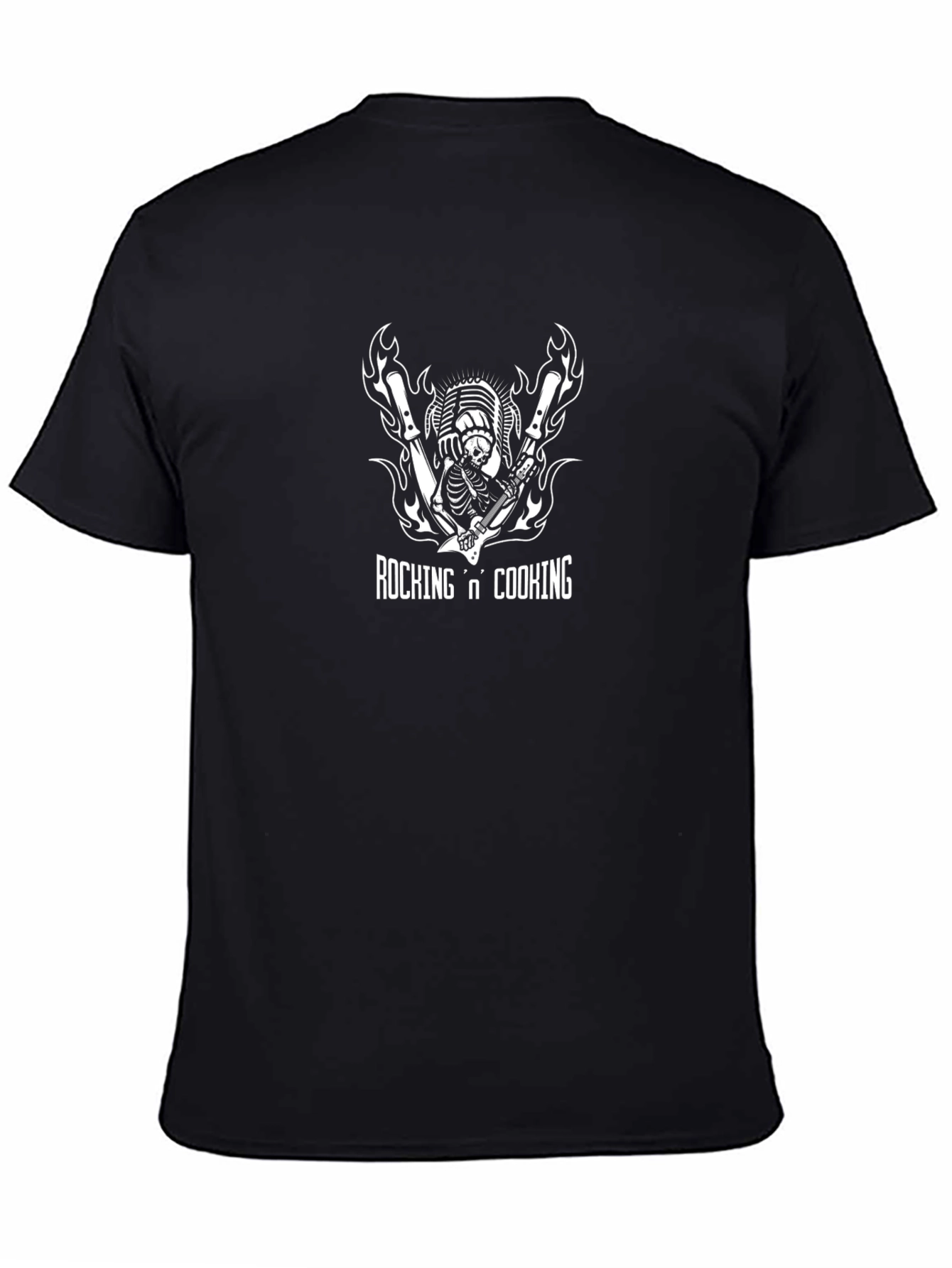 Rocking n Cooking Graphic Black T-Shirt
