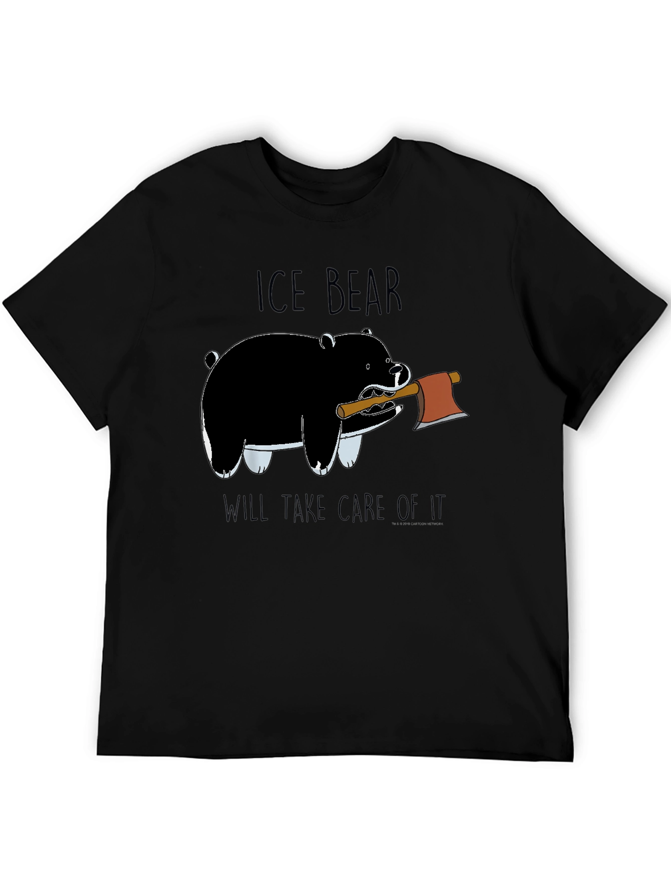 Ice Bear Graphic Print Black T-Shirt