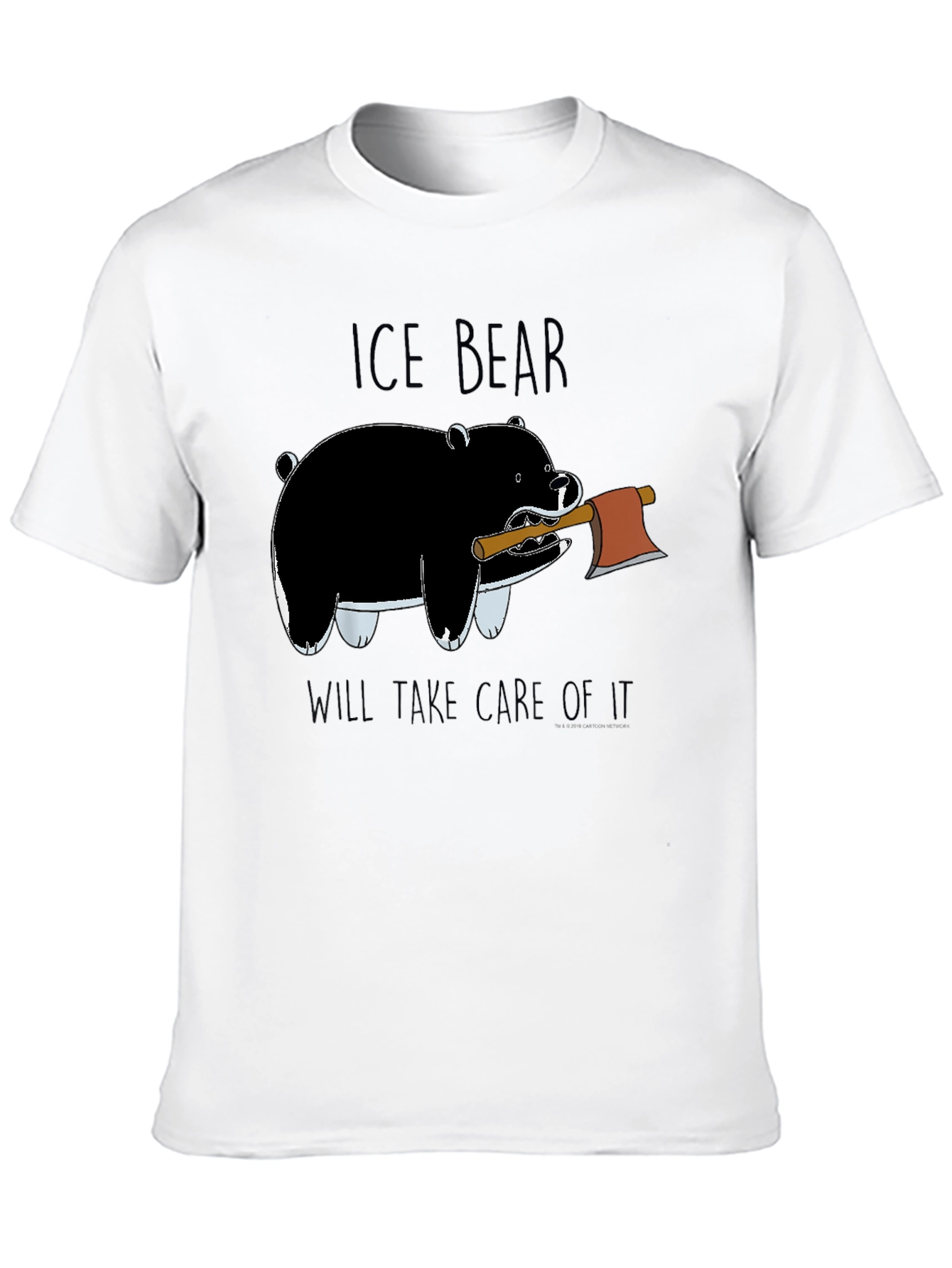 Ice Bear Graphic Print Black T-Shirt