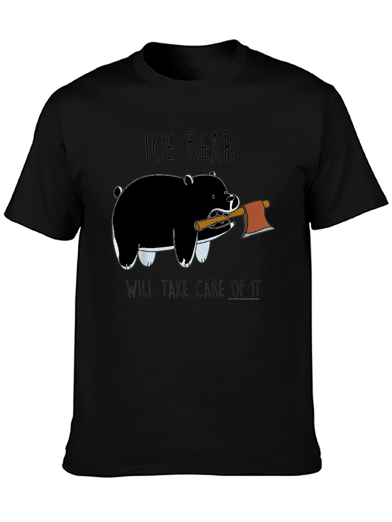 Ice Bear Graphic Print Black T-Shirt