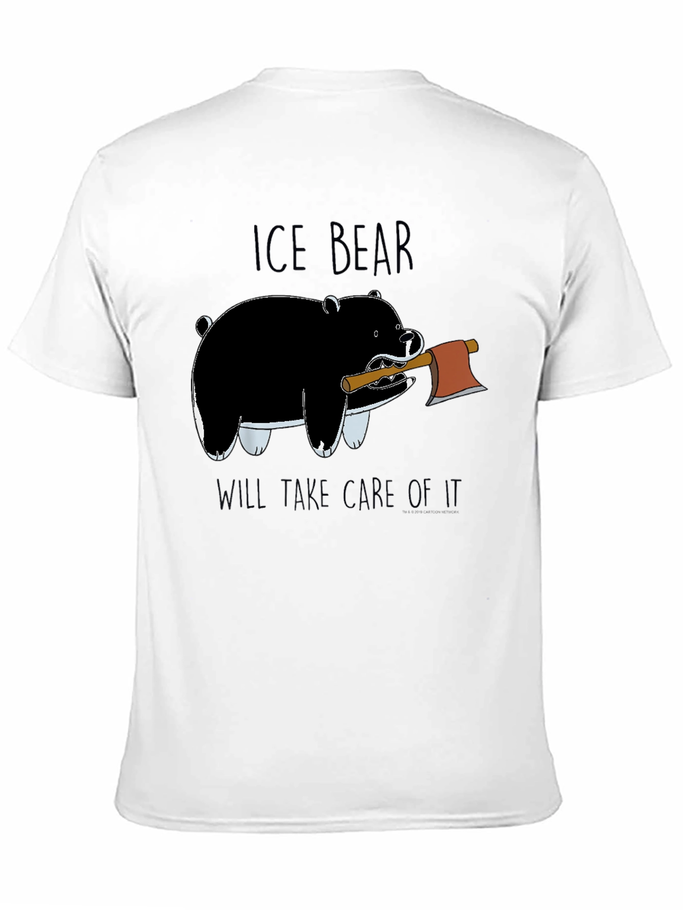 Ice Bear Graphic Print Black T-Shirt