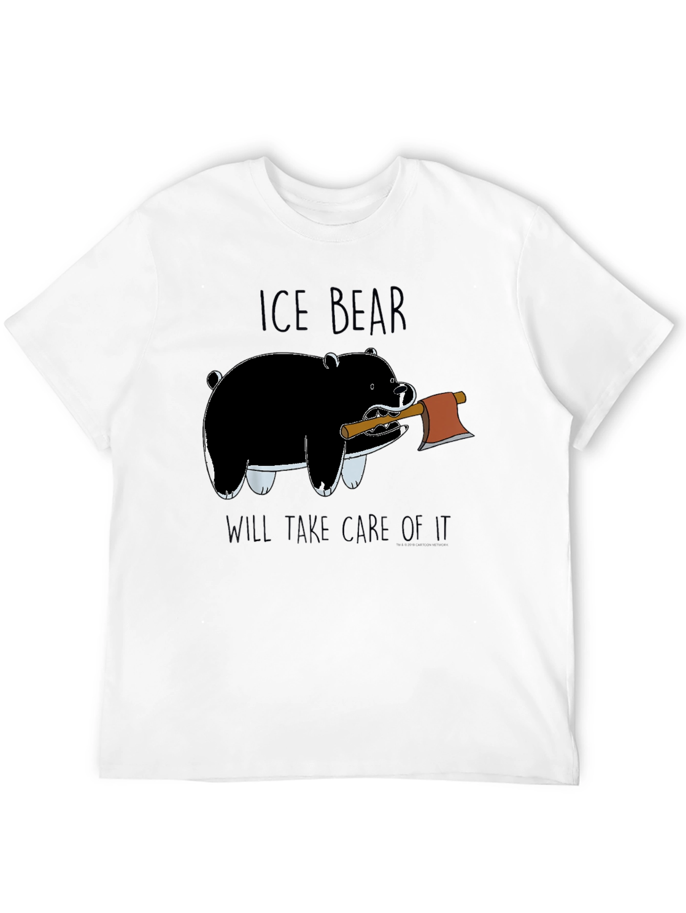Ice Bear Graphic Print Black T-Shirt