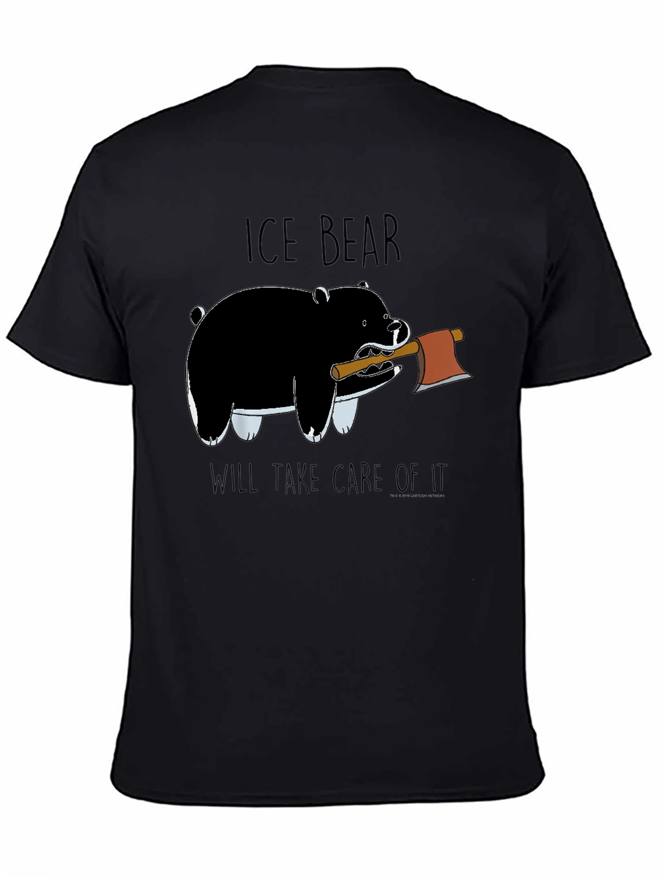 Ice Bear Graphic Print Black T-Shirt