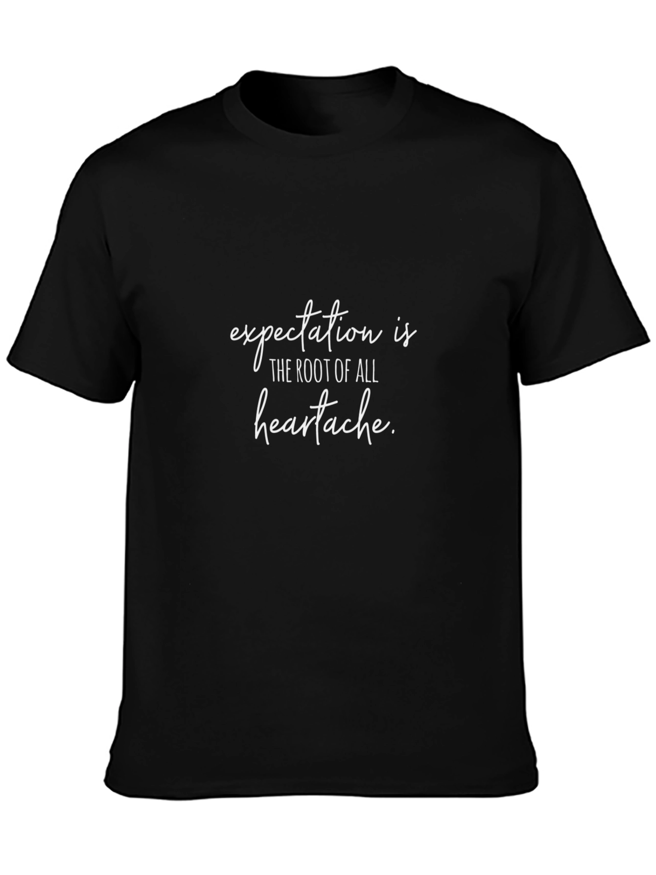 Black T-Shirt: Expectation is Heartache Quote