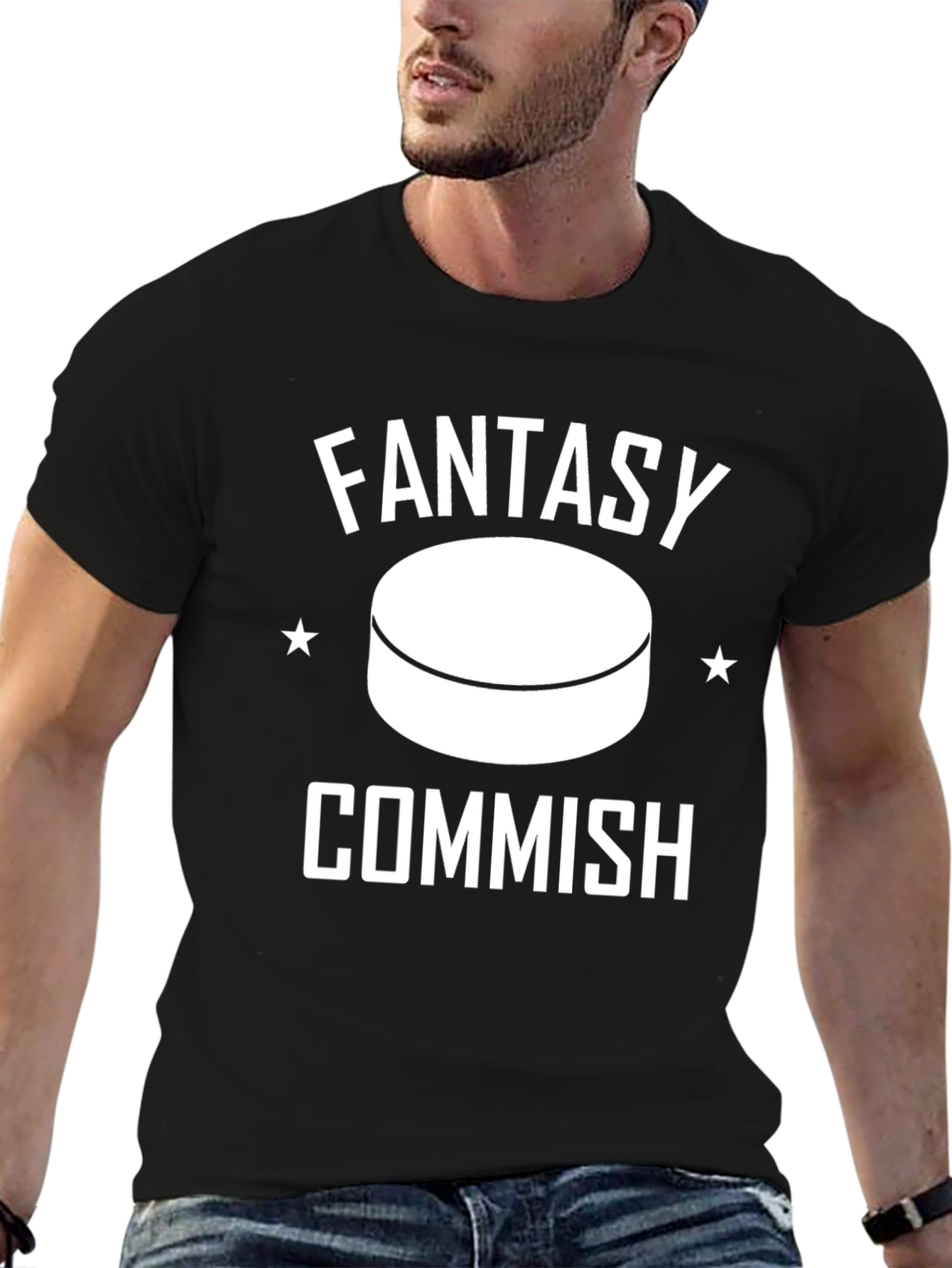 Fantasy Commish Hockey Puck Graphic T-Shirt
