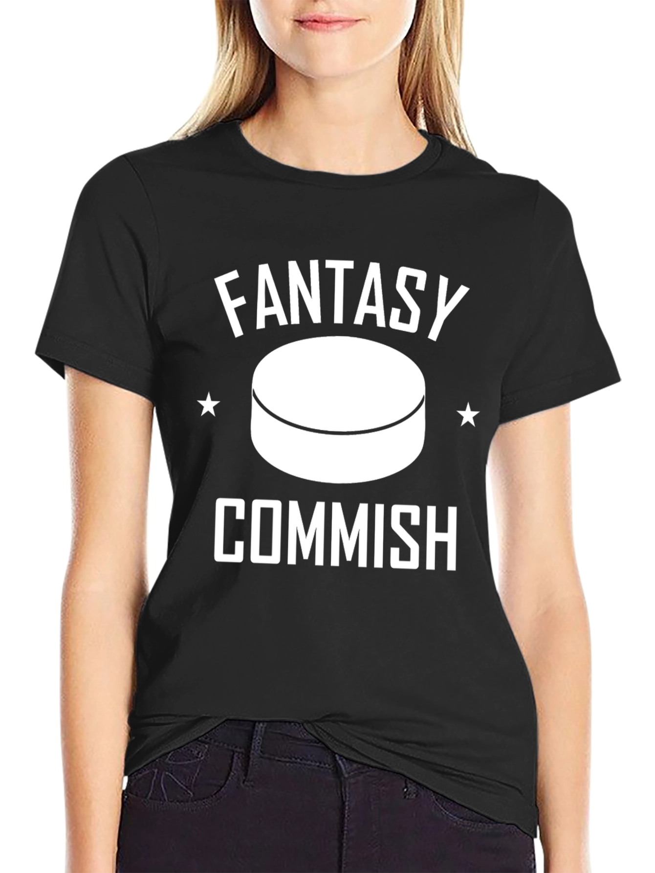 Fantasy Commish Hockey Puck Graphic T-Shirt