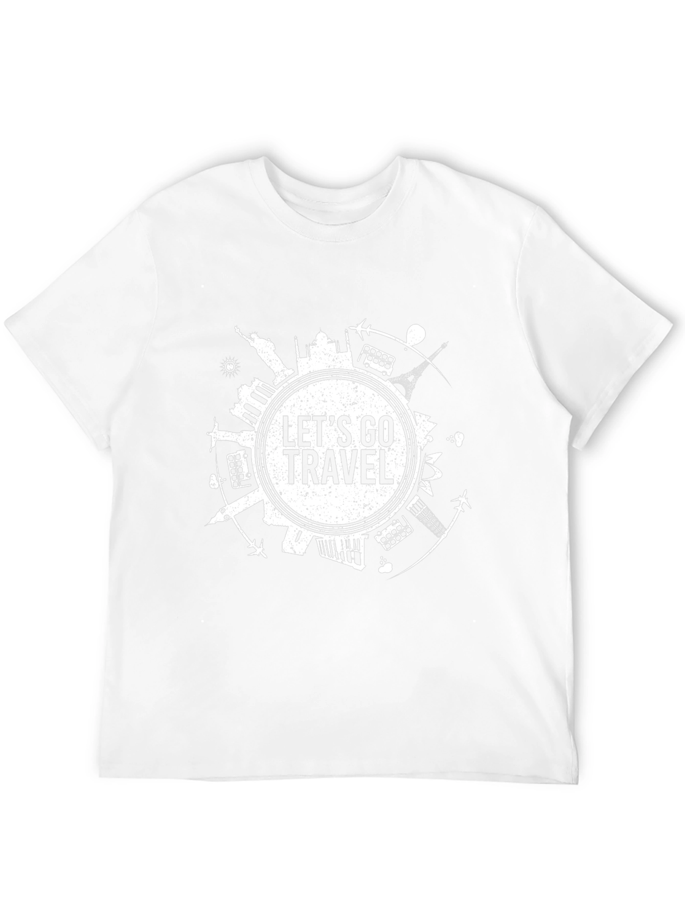 Lets Go Travel Graphic Tee - Black Cotton T-Shirt