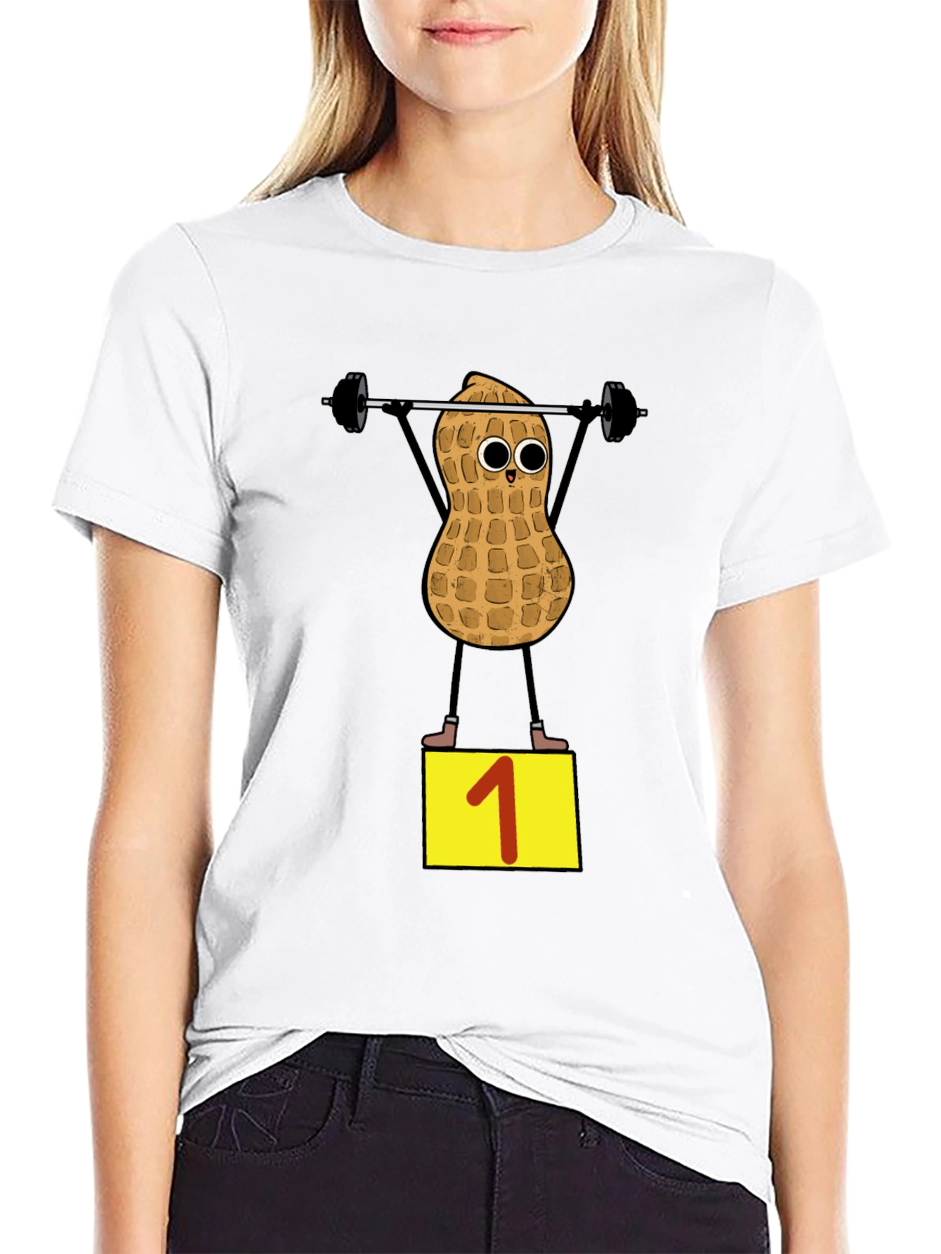 Peanut Weightlifter T-Shirt - Black