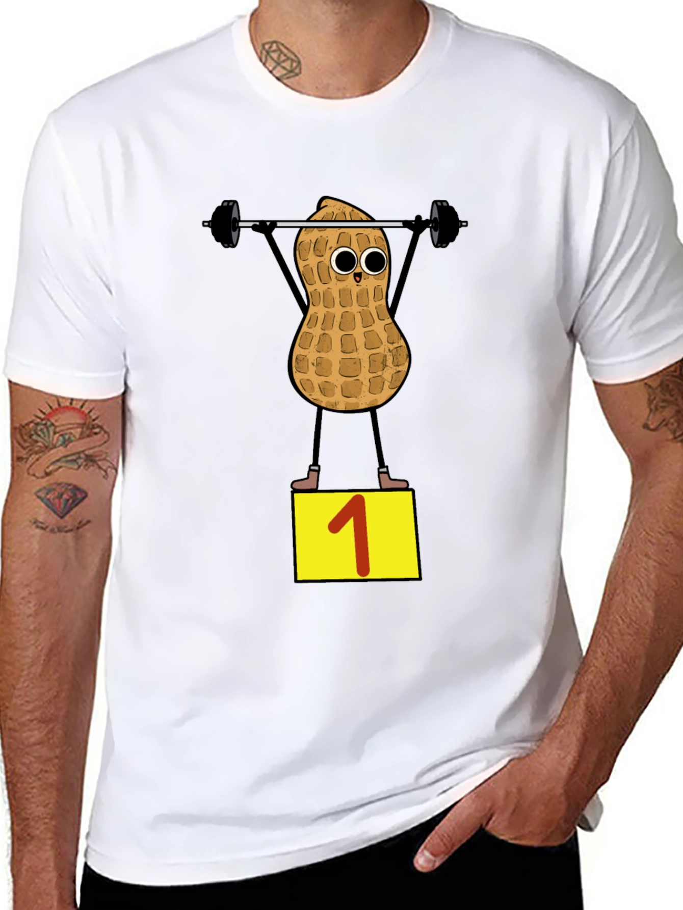 Peanut Weightlifter T-Shirt - Black
