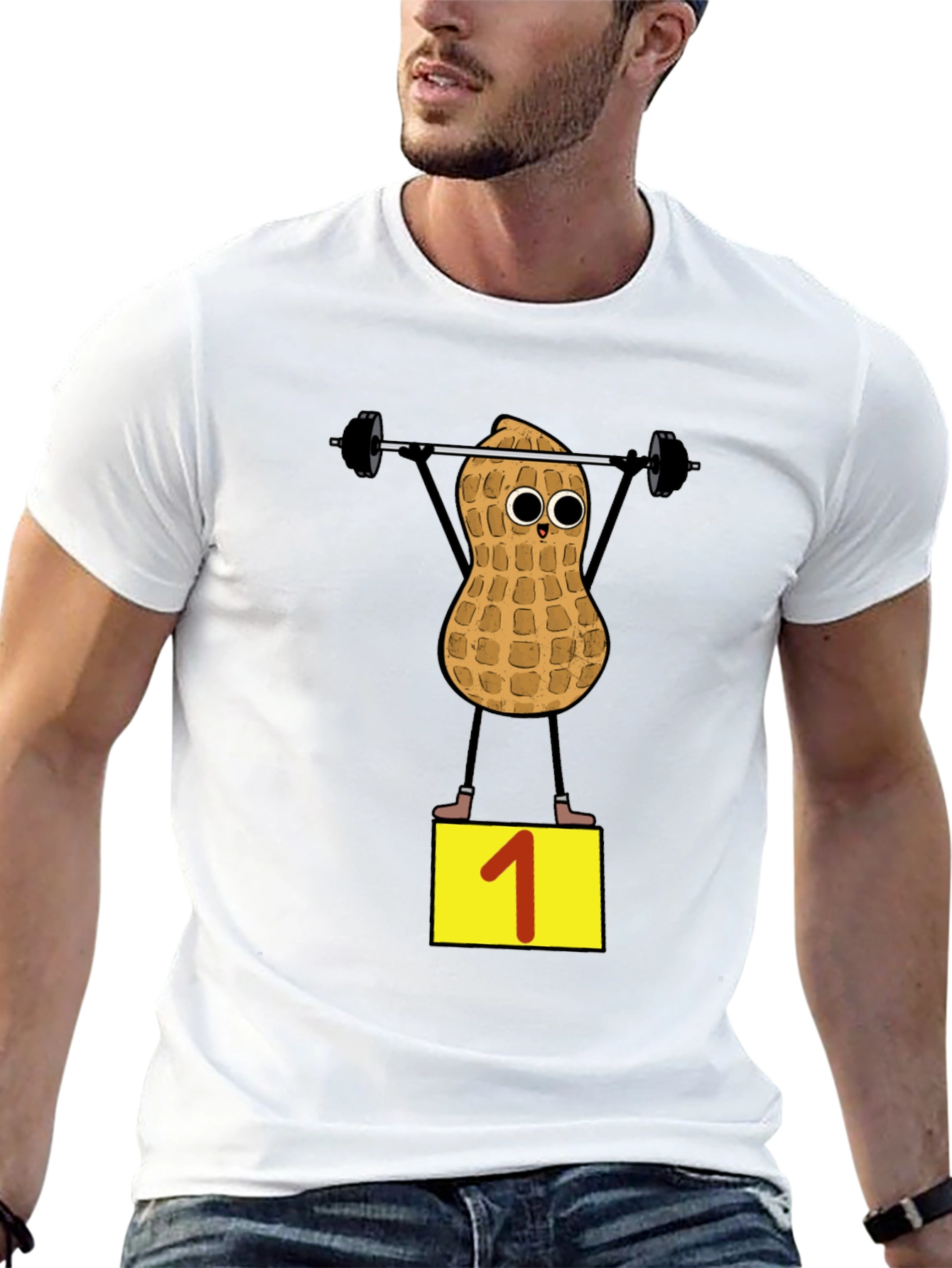 Peanut Weightlifter T-Shirt - Black