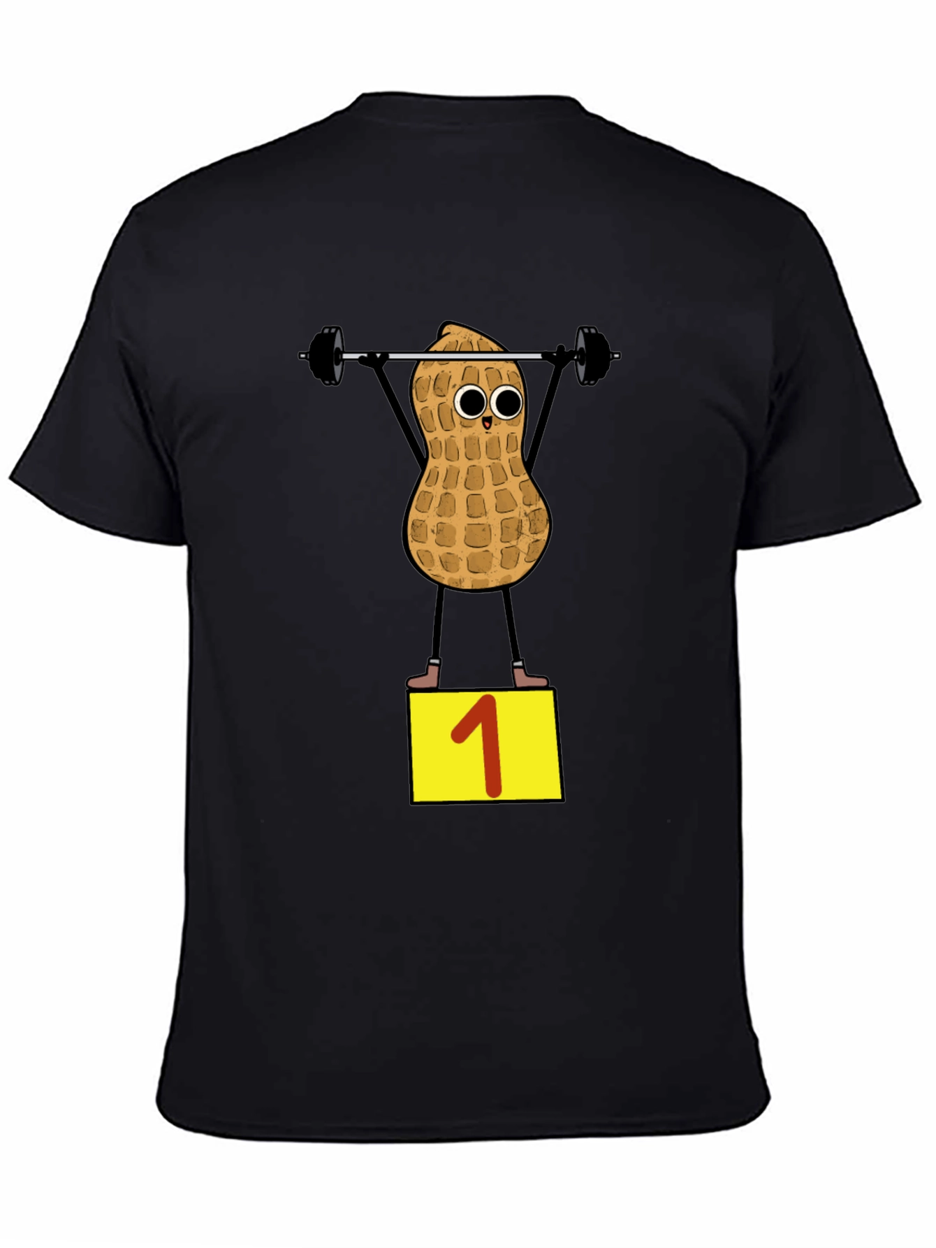 Peanut Weightlifter T-Shirt - Black