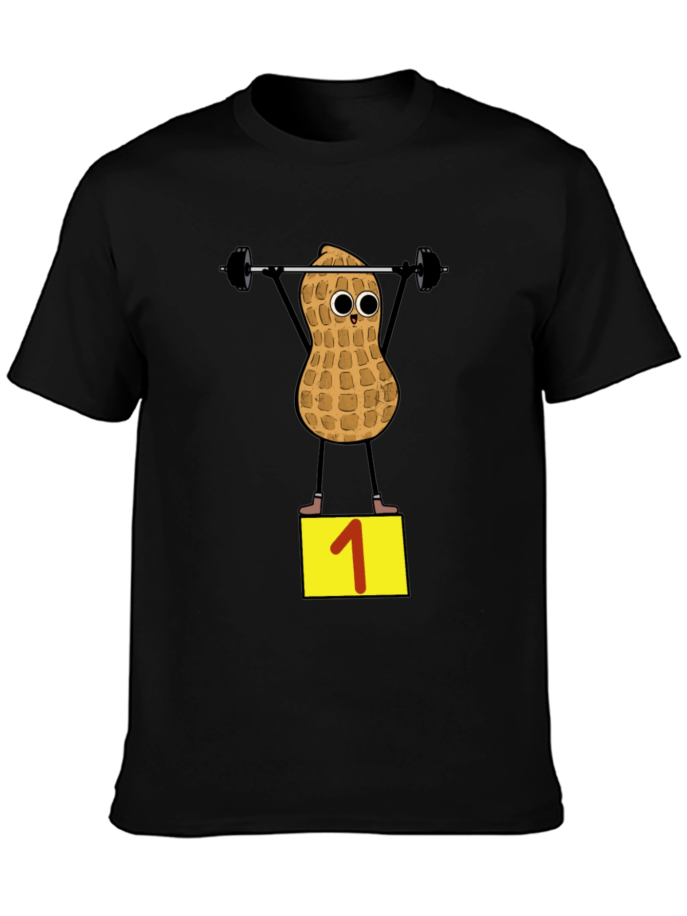 Peanut Weightlifter T-Shirt - Black