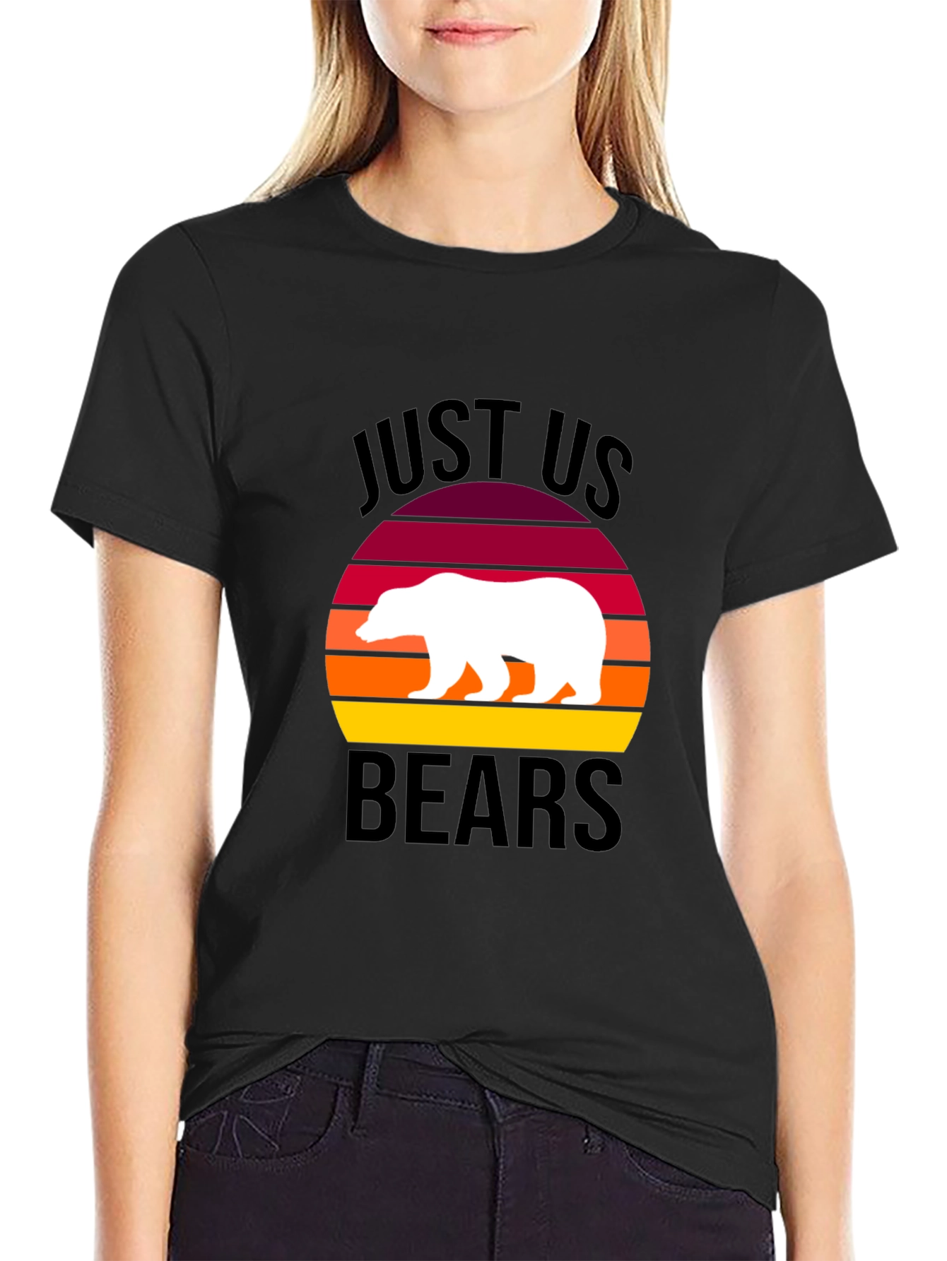 Just Us Bears Graphic Tee - Sunset Bear Shirt